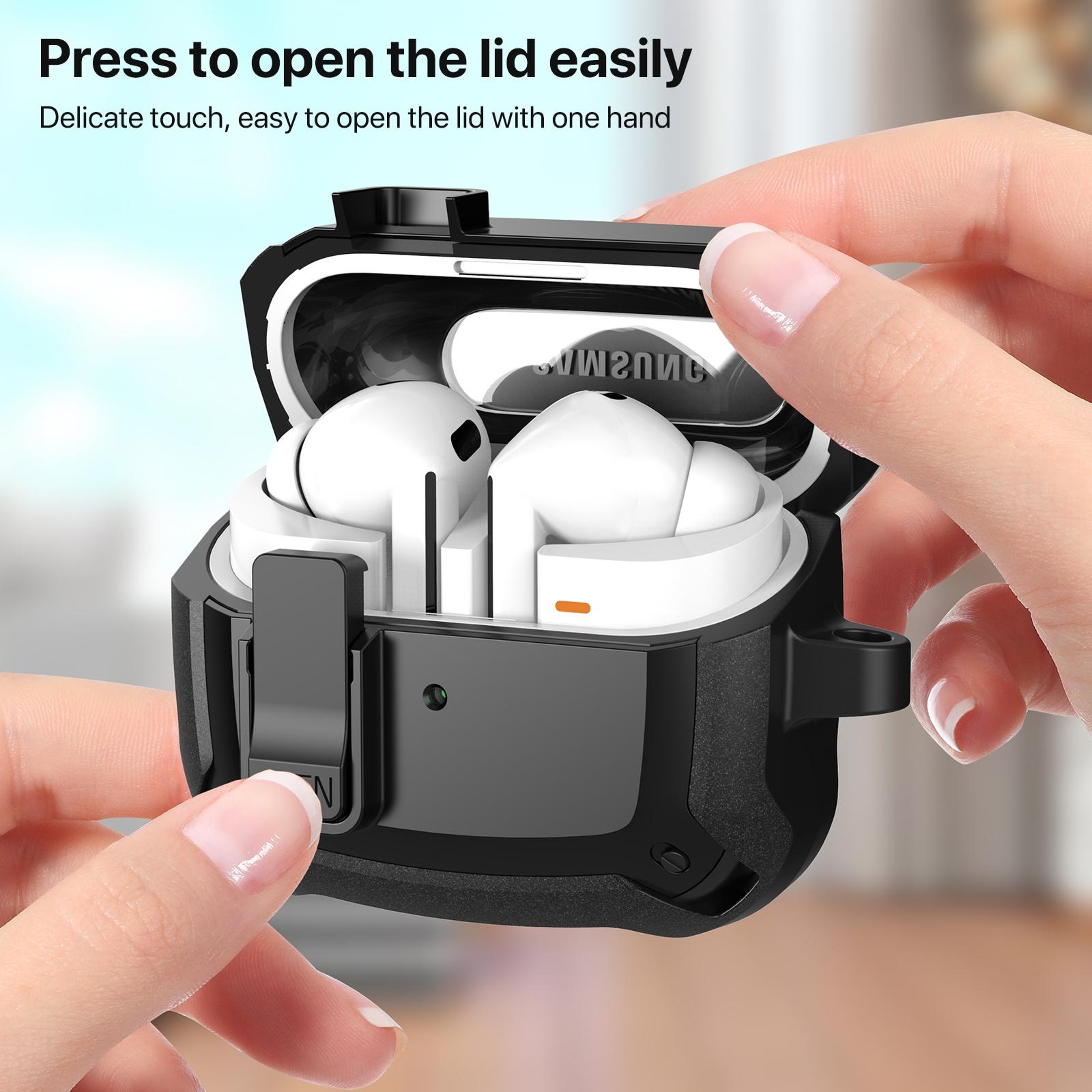 Bumblebee Protective Case For Buds 3  3 Pro With Hook And Charging Access 4