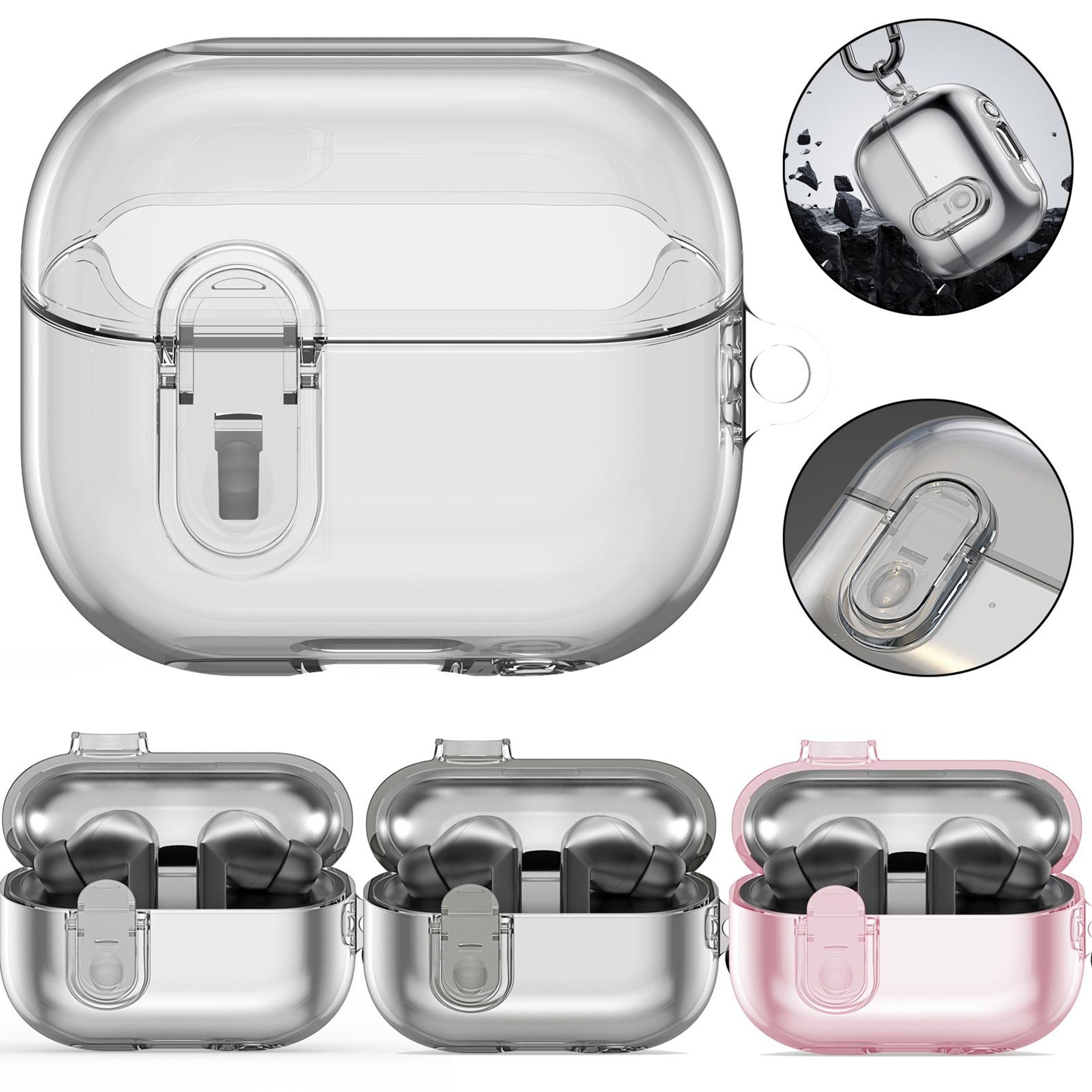 Protective Case For Buds3 Pro With Carabiner  Wireless Charging Support 1