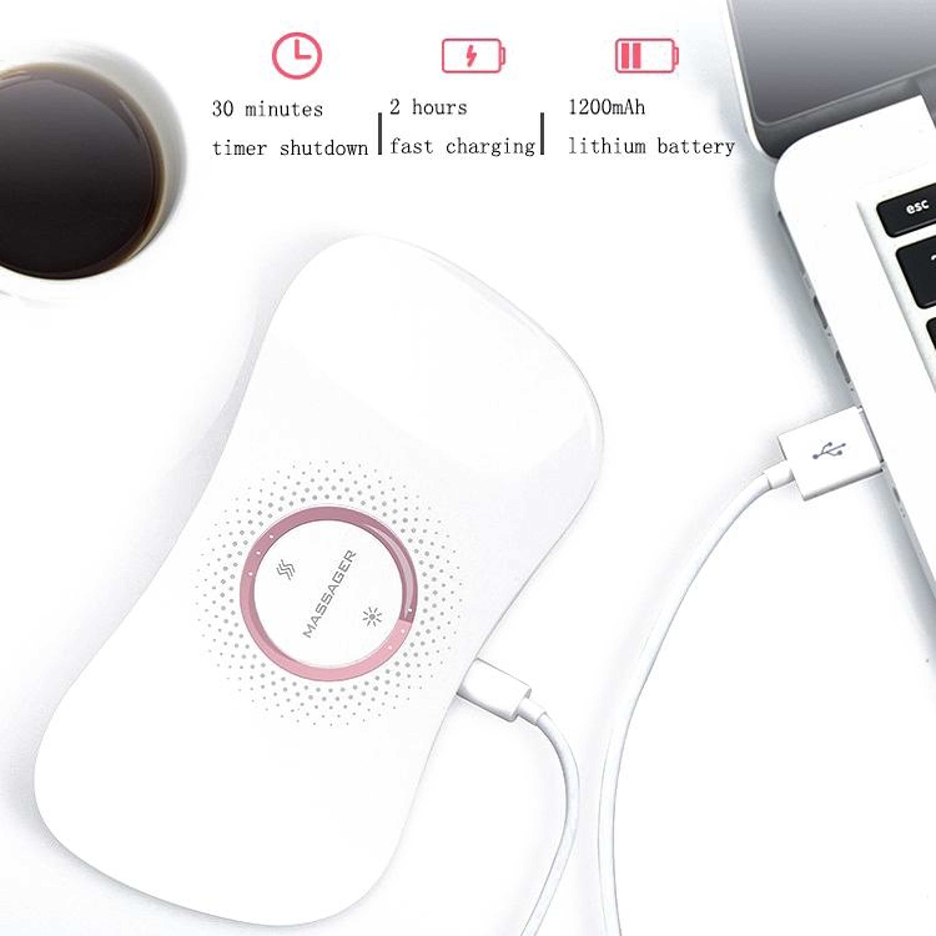 Graphene Heated Menstrual Relief Belt With Vibration Massage  Adjustable Warm Compress 1