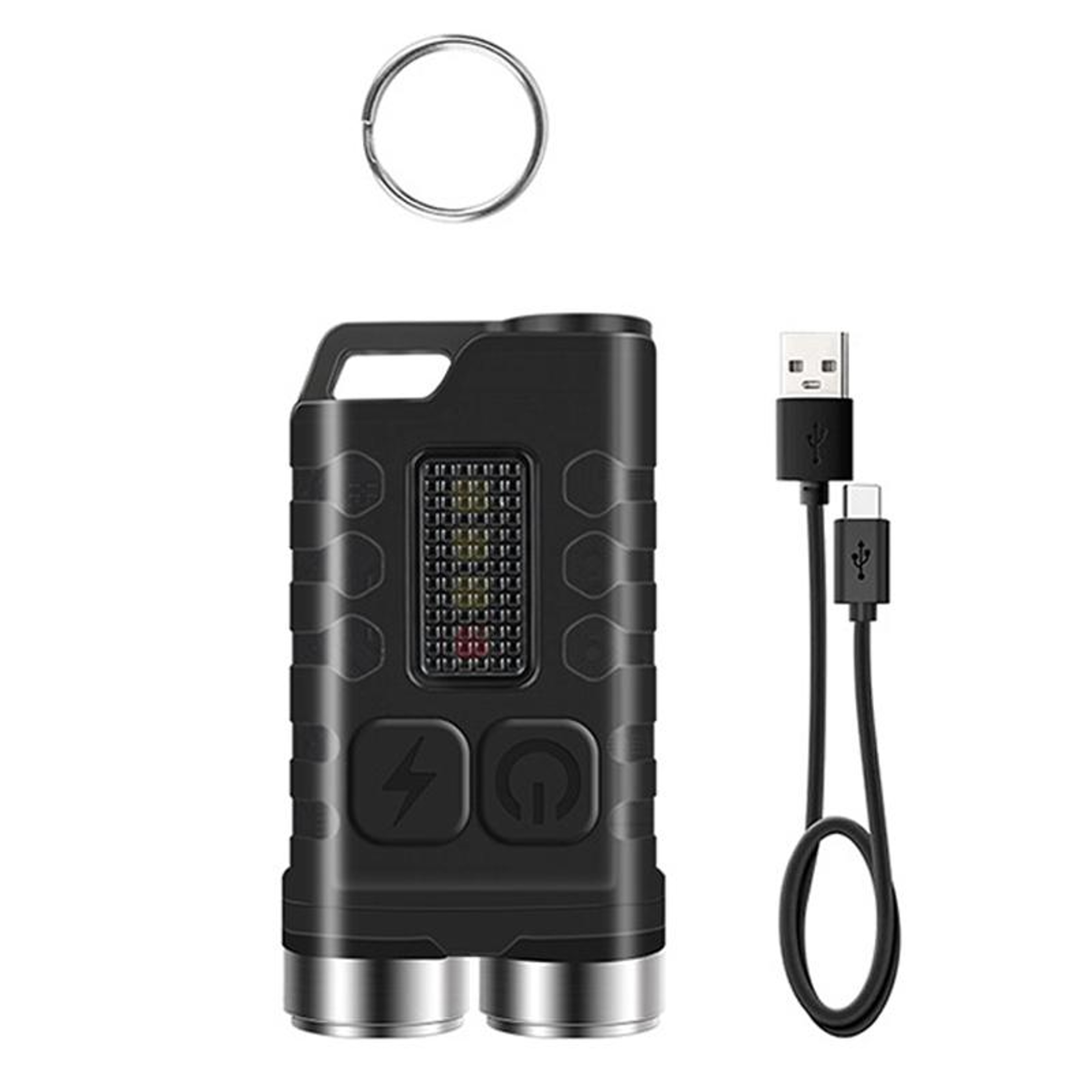 V3 Rechargeable Keychain Flashlight 900LM Mini EDC Torch With UV Light  Magnet 0
