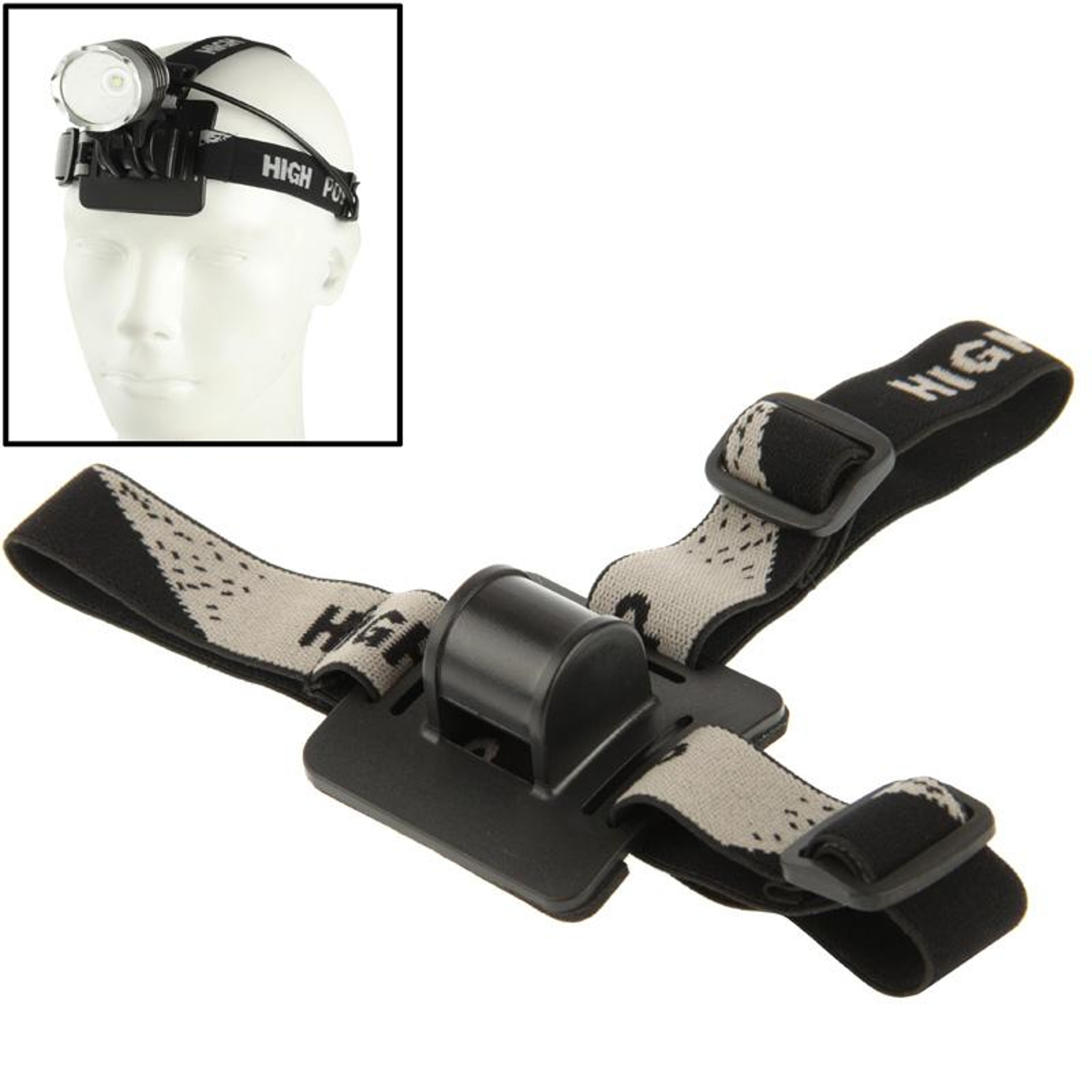Adjustable Headlamp Strap Mount With Retractable Fit For Quick Release LED Headlights 2