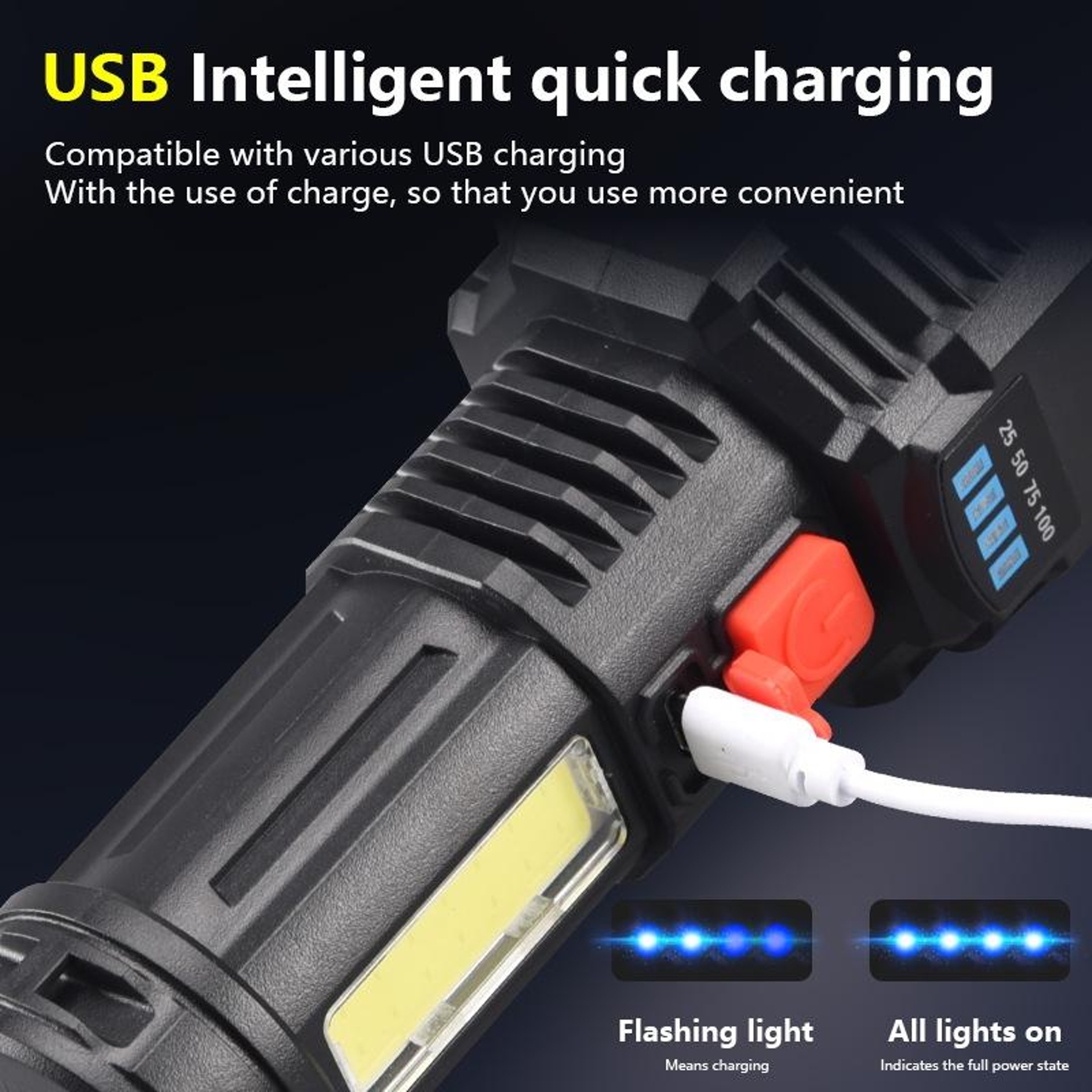 F T25 USB Rechargeable Flashlight Powerful 5 Core LED Tactical Torch for Camping & Emergencies – view 5