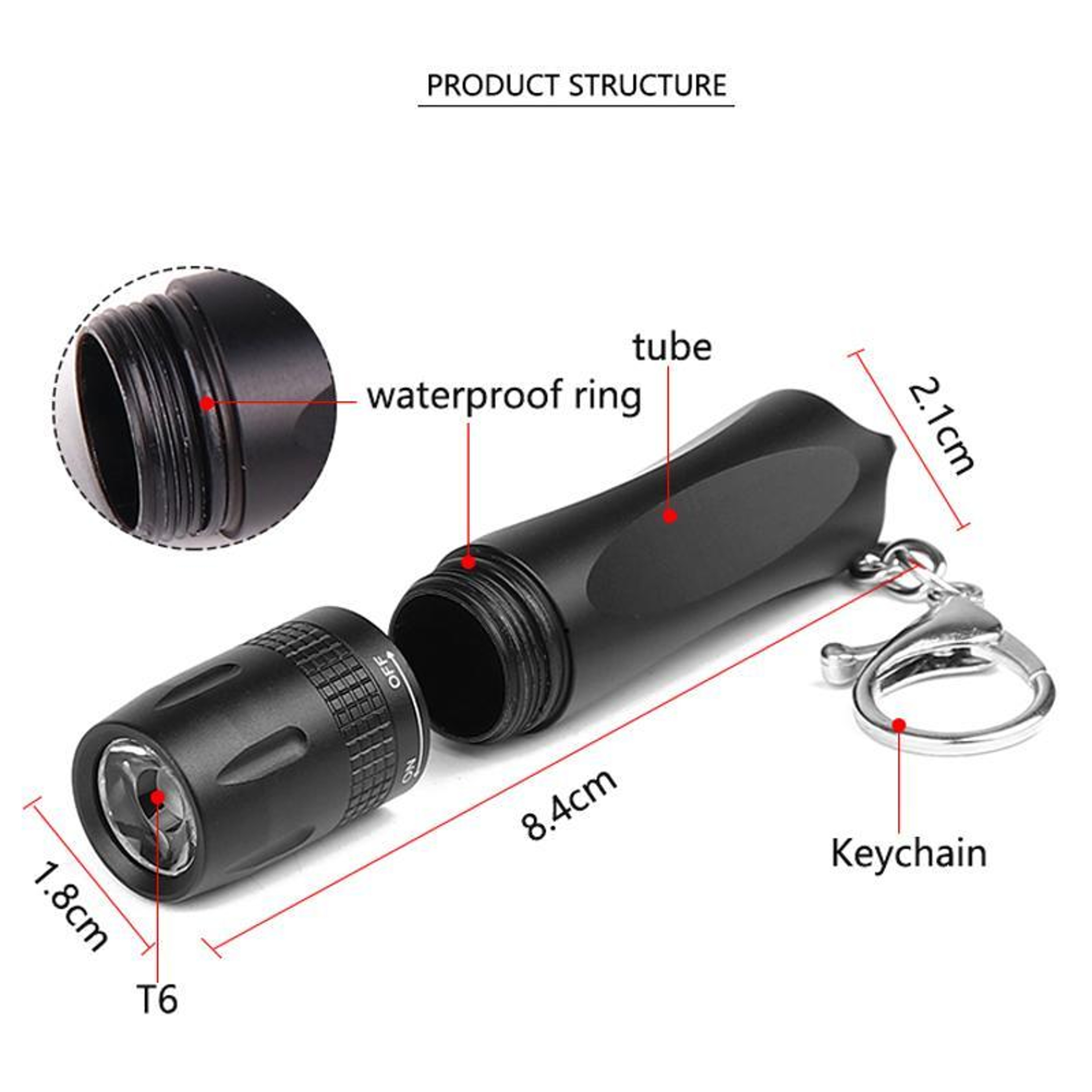 Mini Portable LED Keychain Flashlight Compact EDC Torch 2