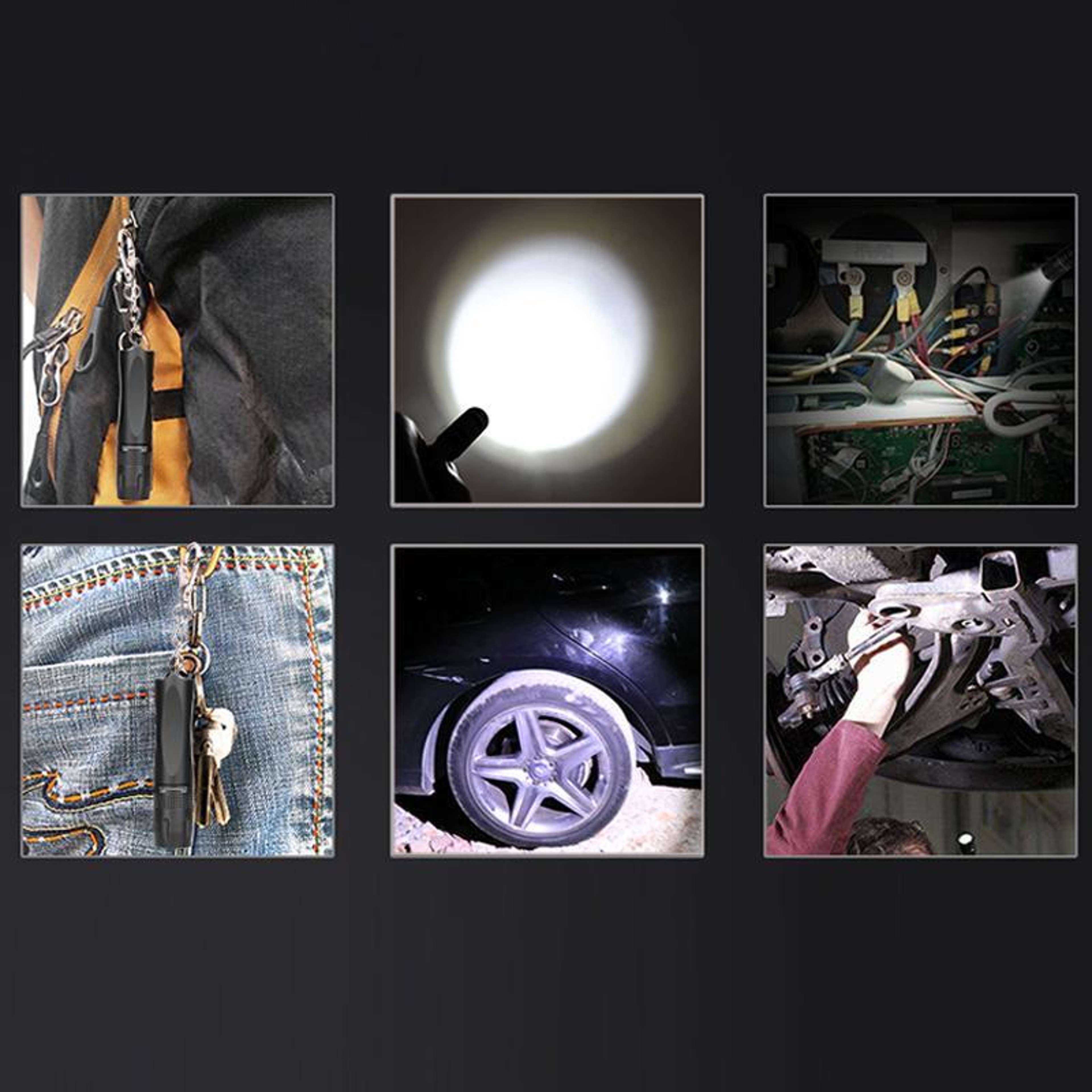 Mini Portable LED Keychain Flashlight Compact EDC Torch 7