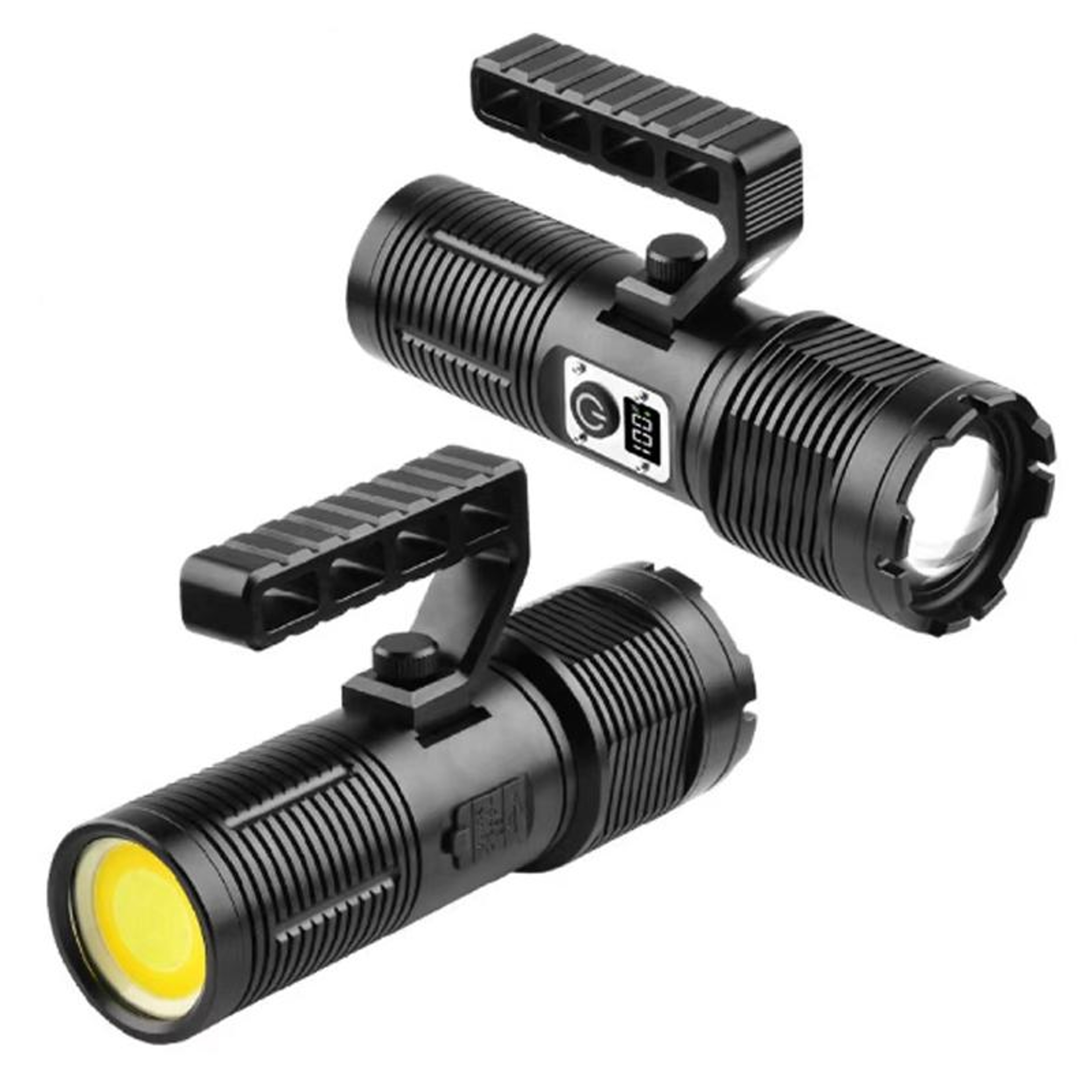XHP160 Telescopic Zoom Searchlight Doublehead Portable Outdoor Patrol LED Digital Flashlight 0