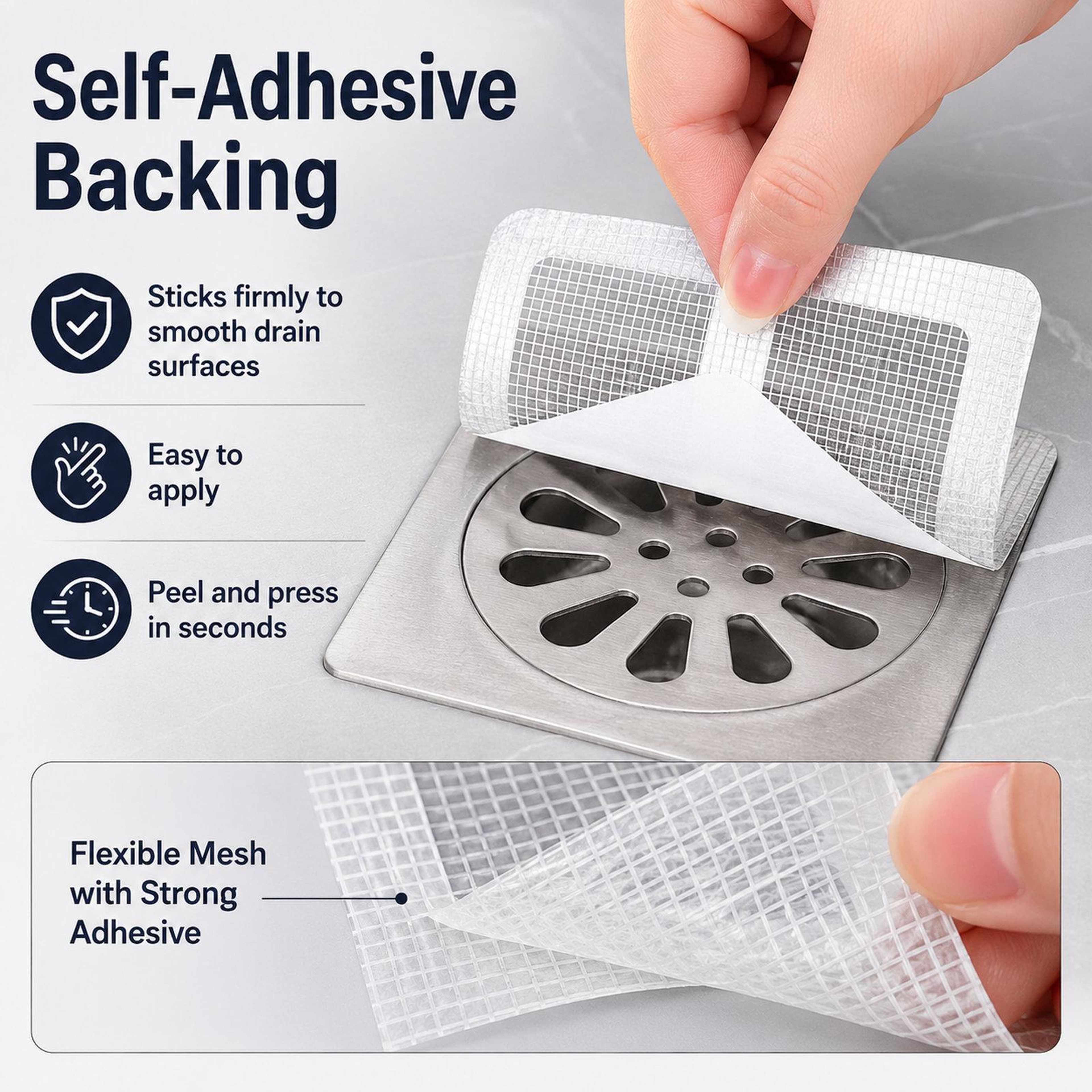 Disposable Shower Drain Hair Catcher Mesh Covers 3