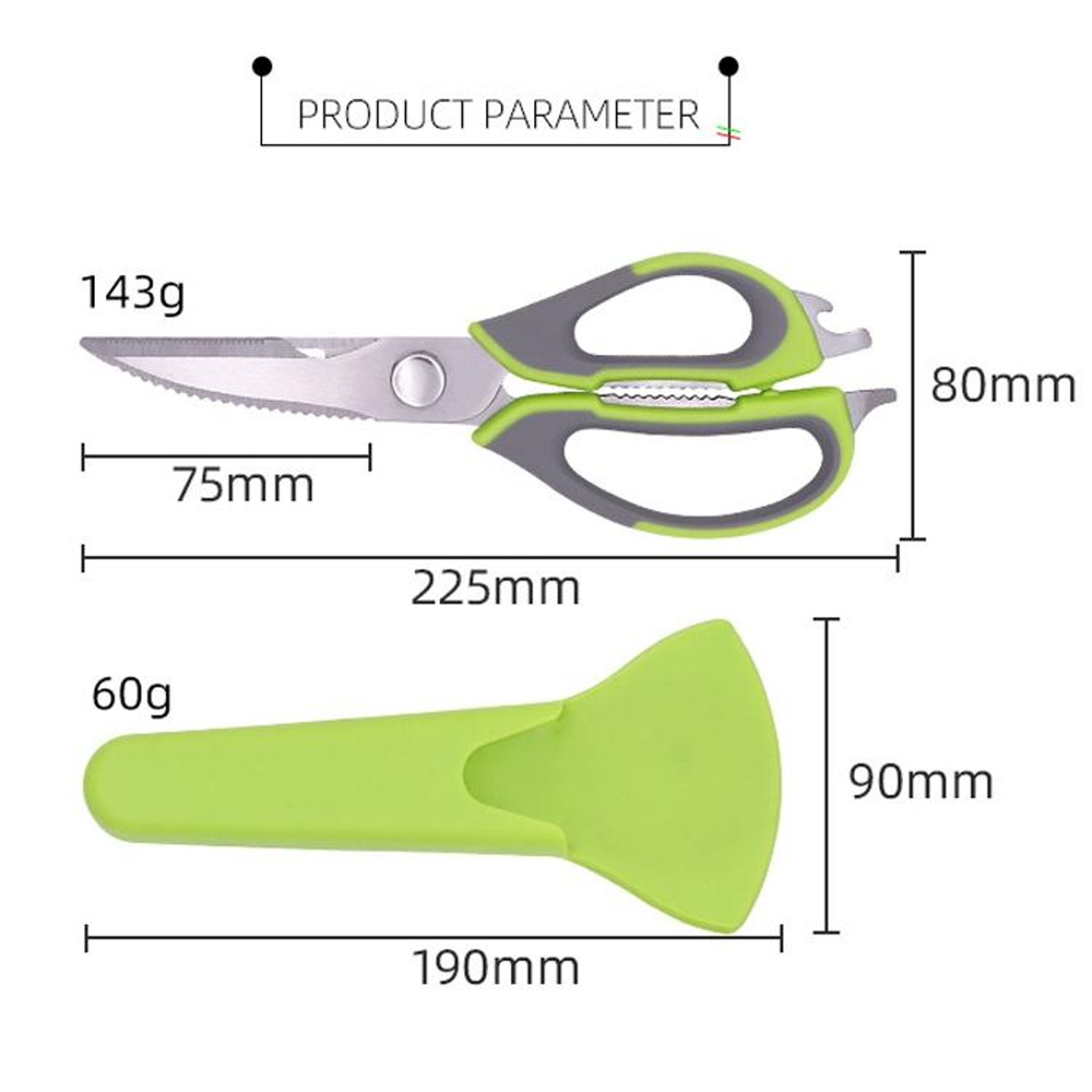 Heavy Duty Multifunction Kitchen Scissors Detachable Kitchen Shears With Magnetic Sleeve 2