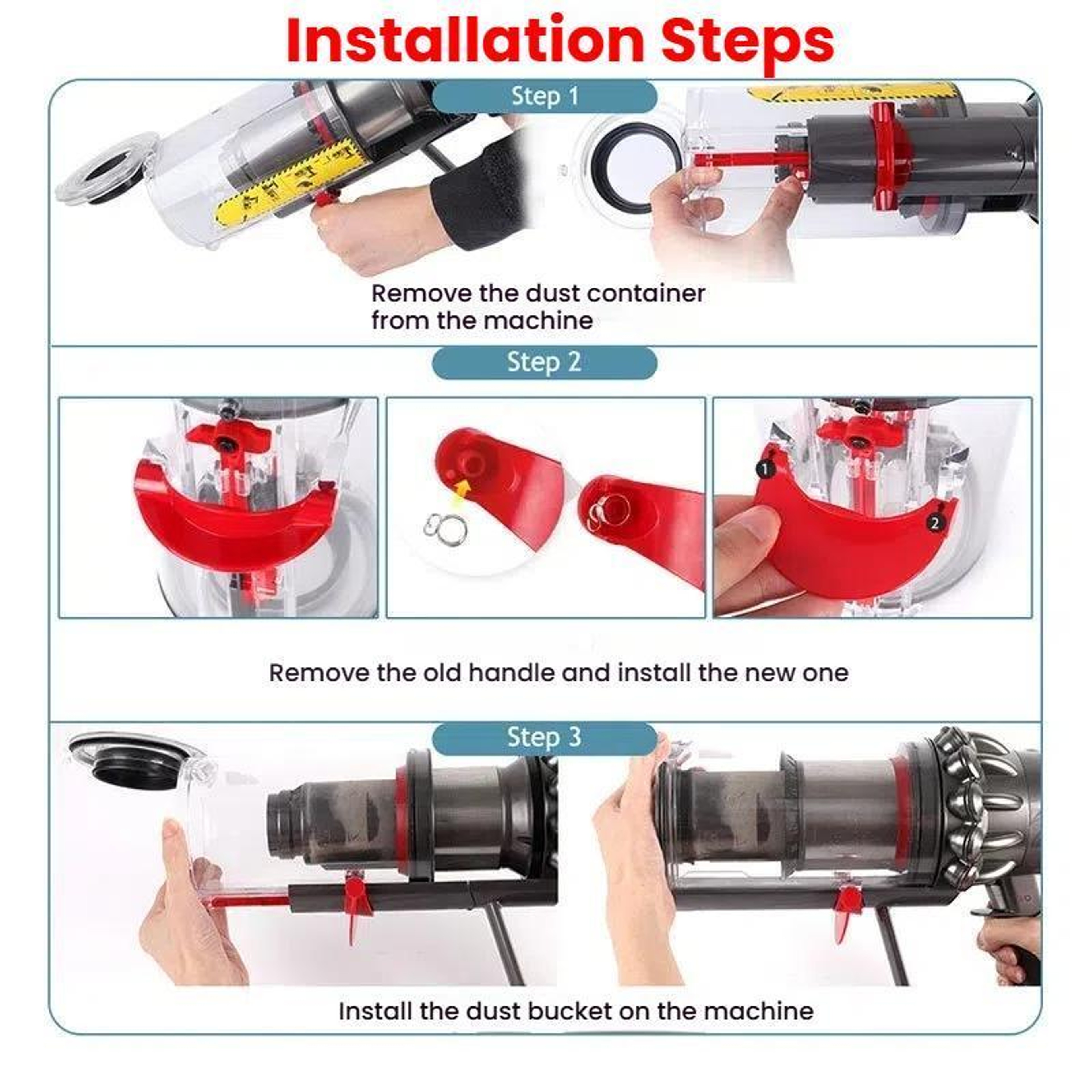 Upgraded Dust Bin Release Trigger Switch for Dyson V10 V11 V15 Vacuum Cleaners – view 6