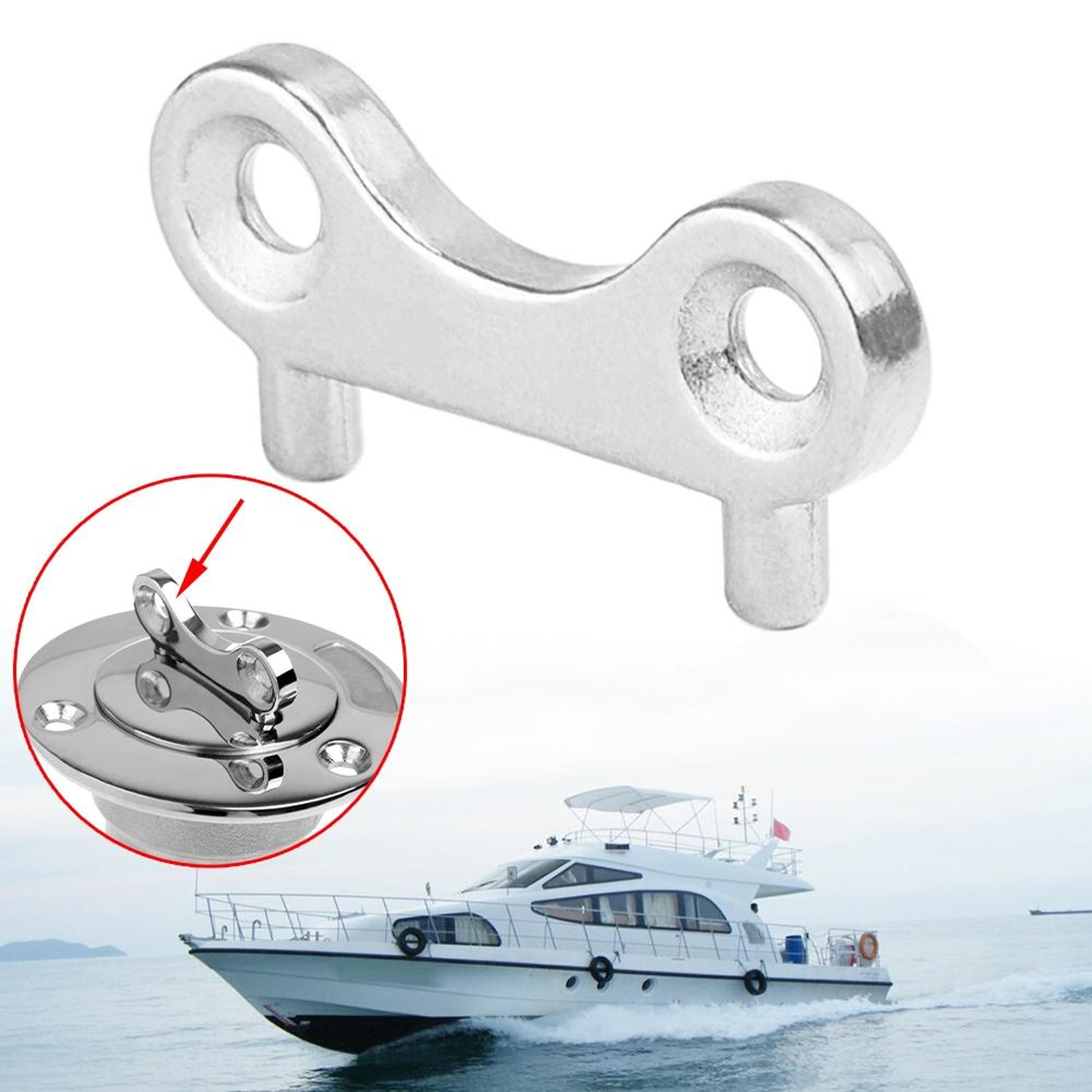 38mm Marine Fuel Deck Fill Cap With Chain 316 Stainless Steel Boat Fuel Filler Replacement 5