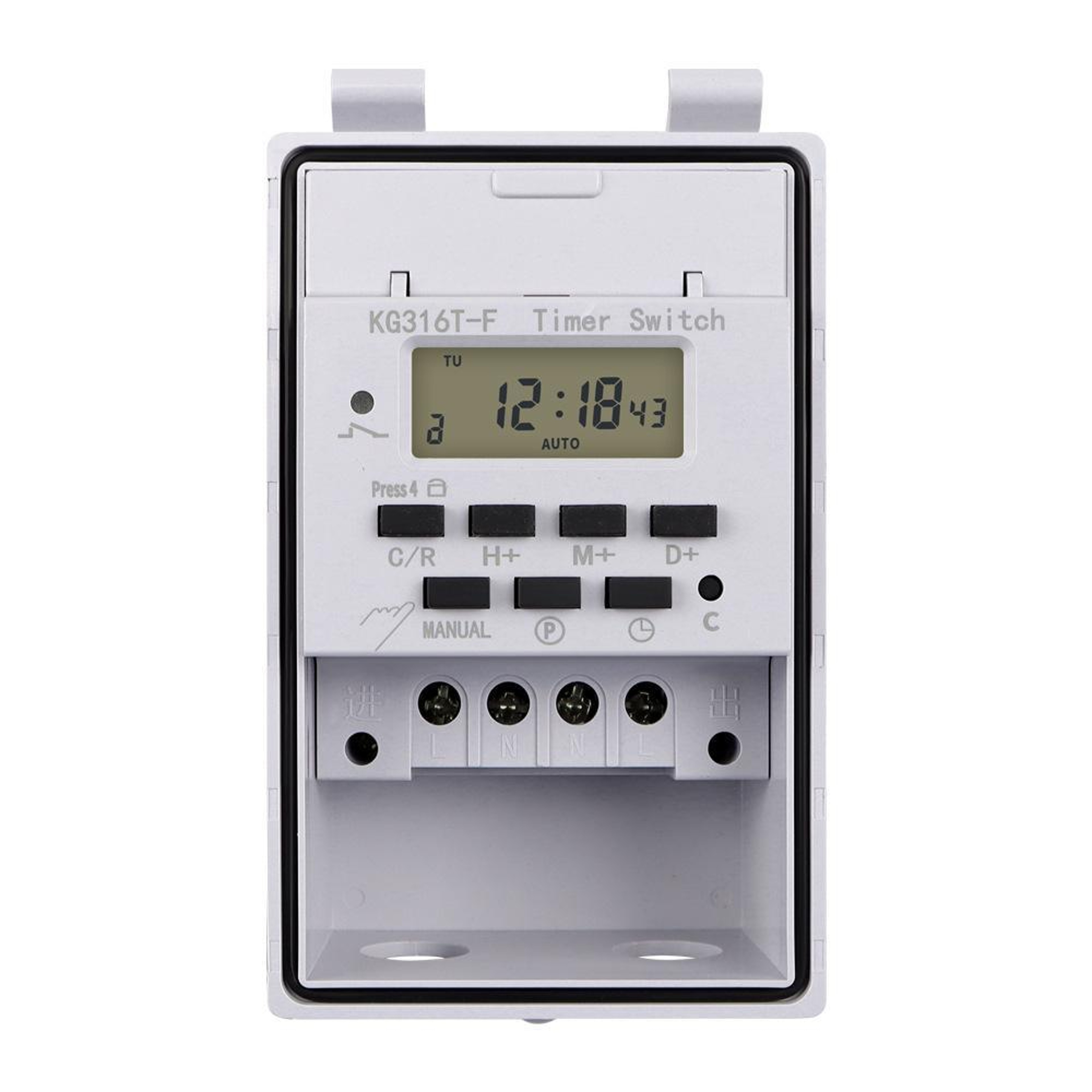 220V Programmable Timer Switch With Waterproof Cover  16 Program Weekly Control 0