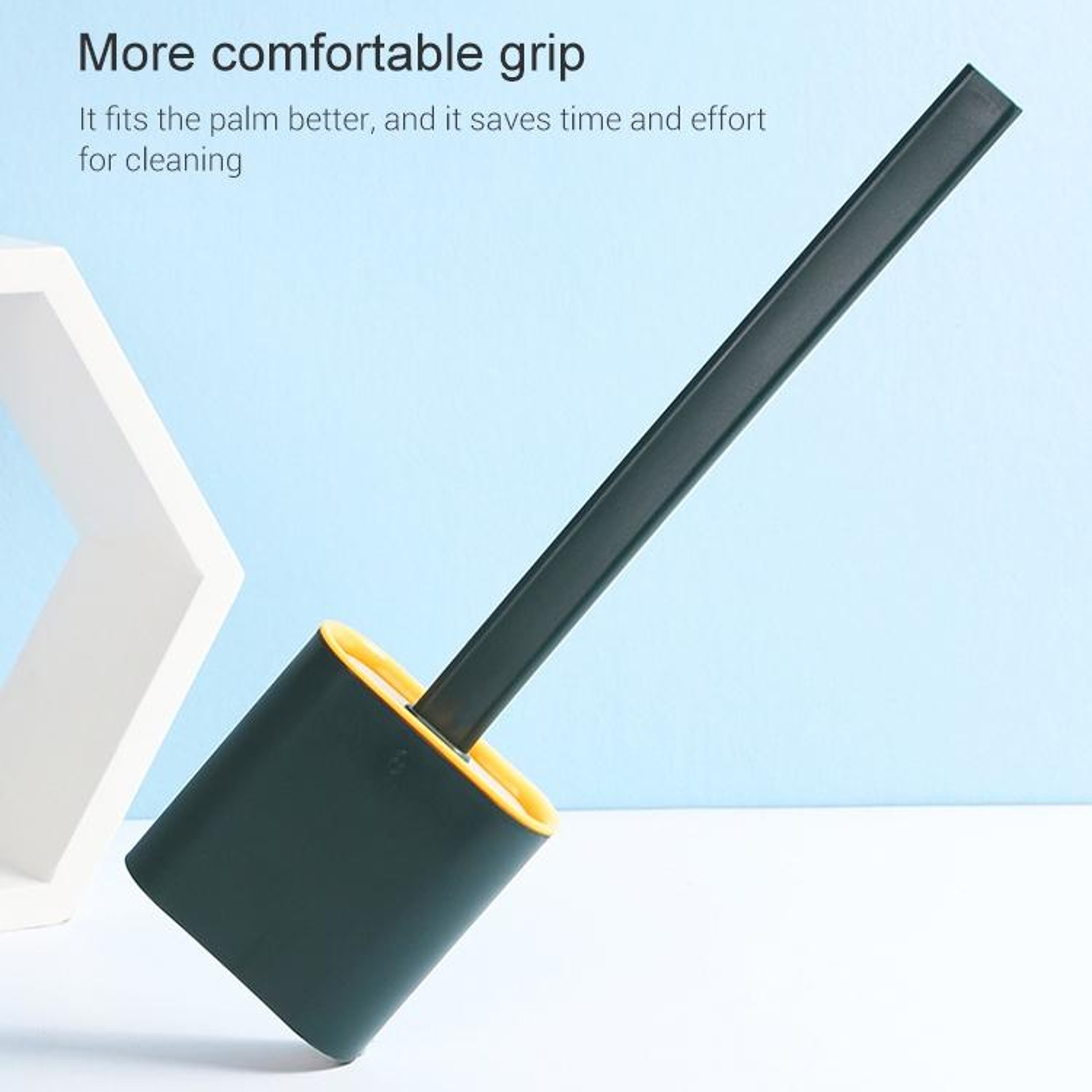 TPR Long Handle Toilet Brush Deep Clean Toilet Bowl With Anti Odour Cover 6