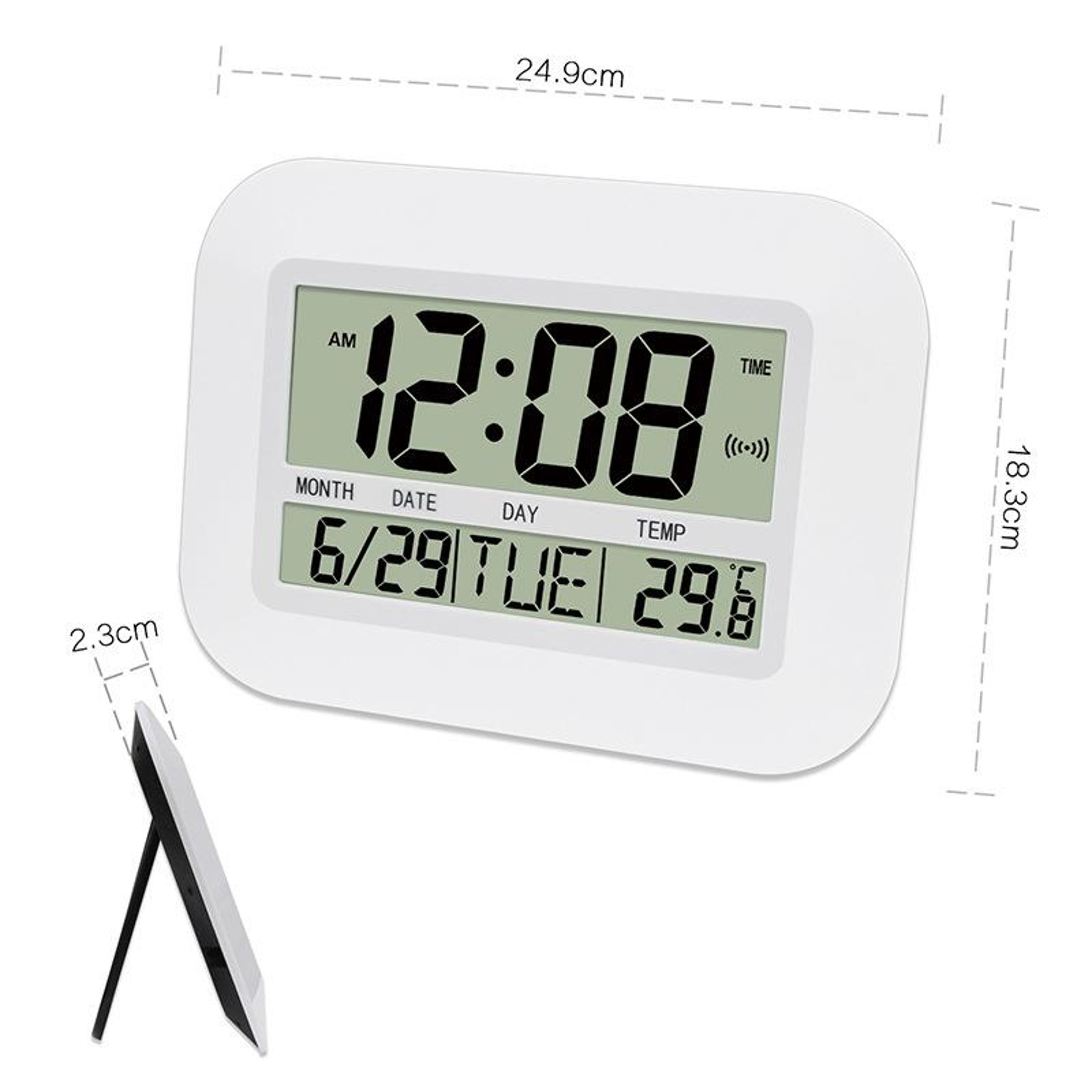 Large Display Digital Wall Clock With Alarm Temperature  Calendar Display 2