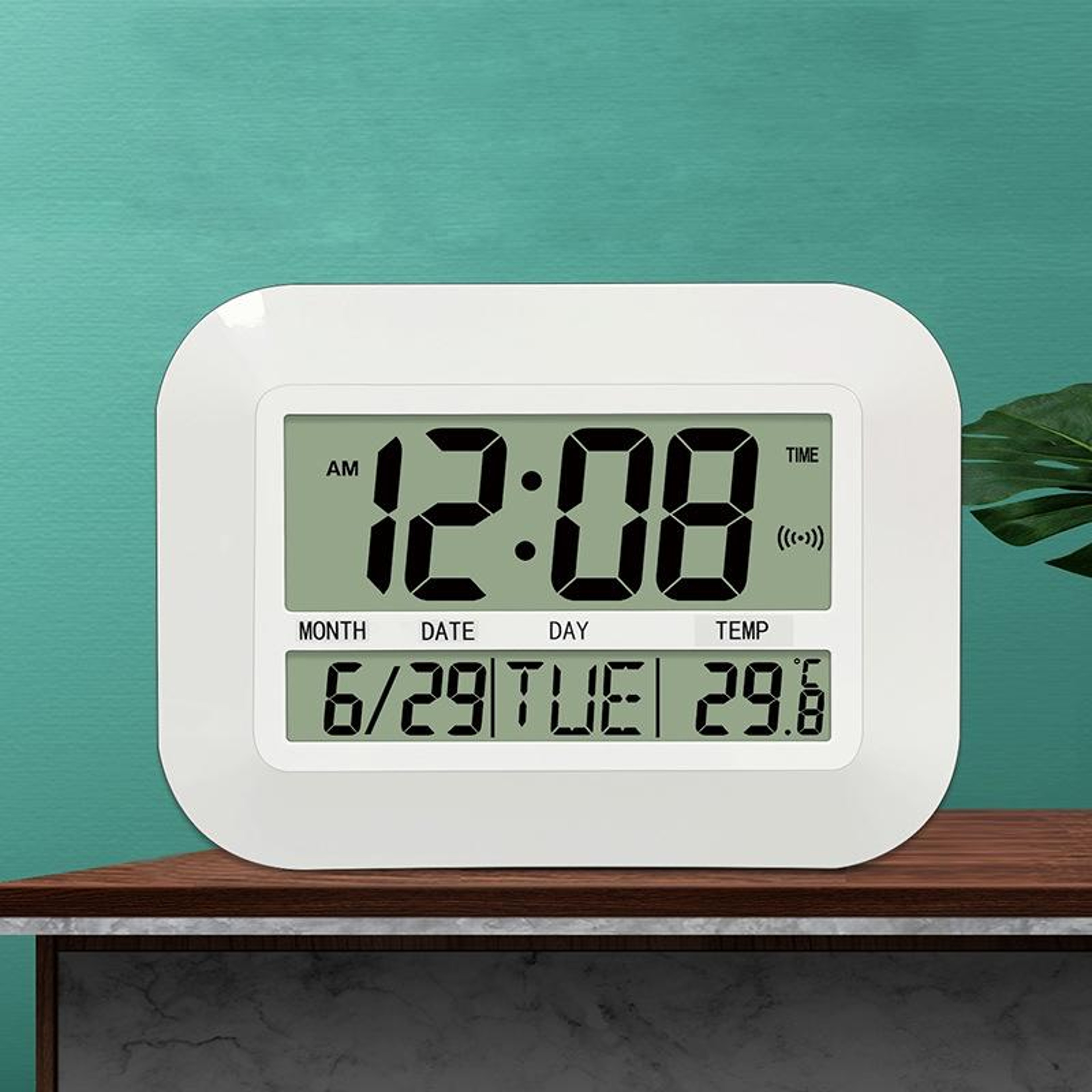 Large Display Digital Wall Clock With Alarm Temperature  Calendar Display 4