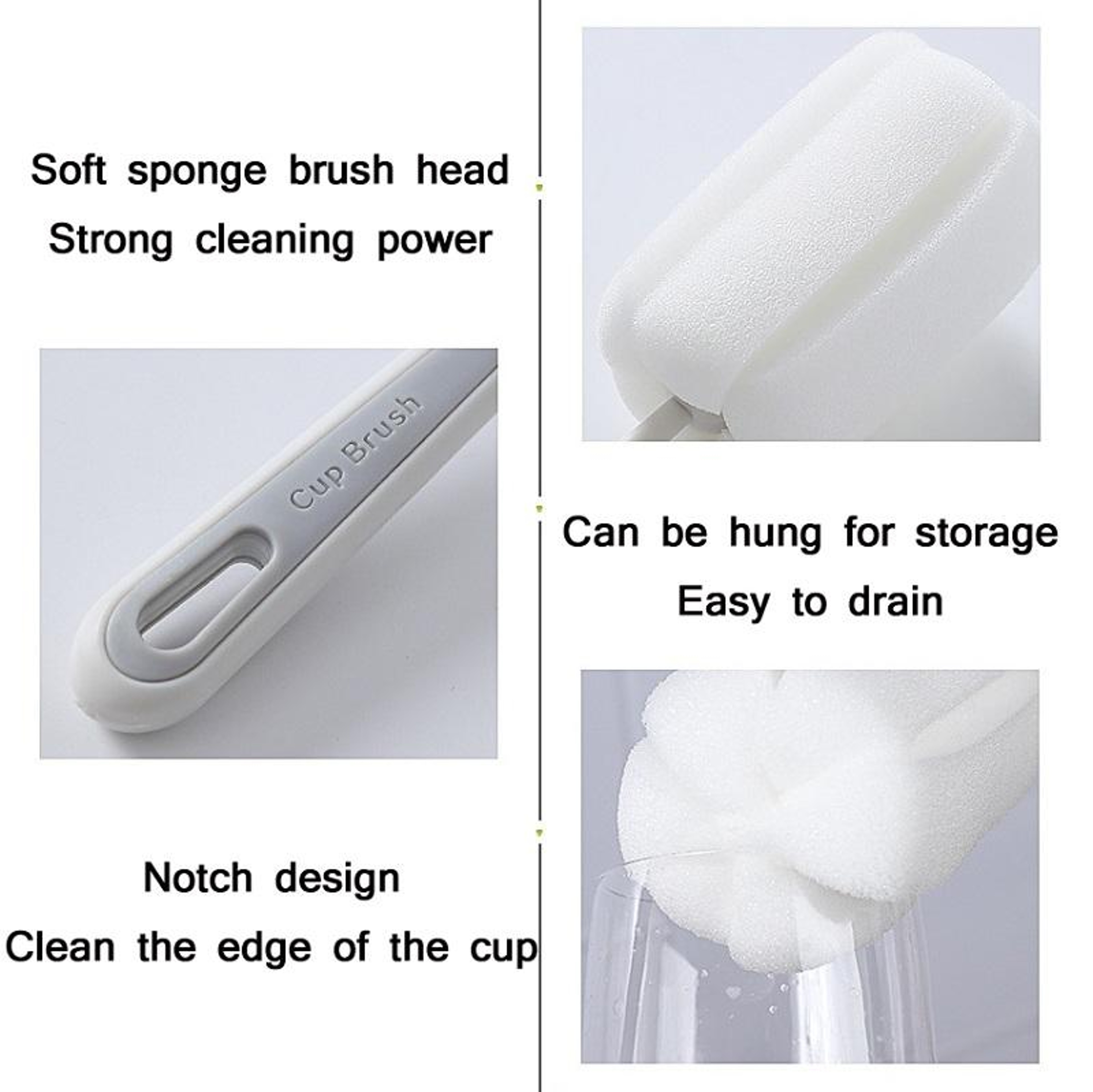 360 Sponge Baby Bottle Brush With Long Handle For Bottles Cups  Vacuum Flasks 4