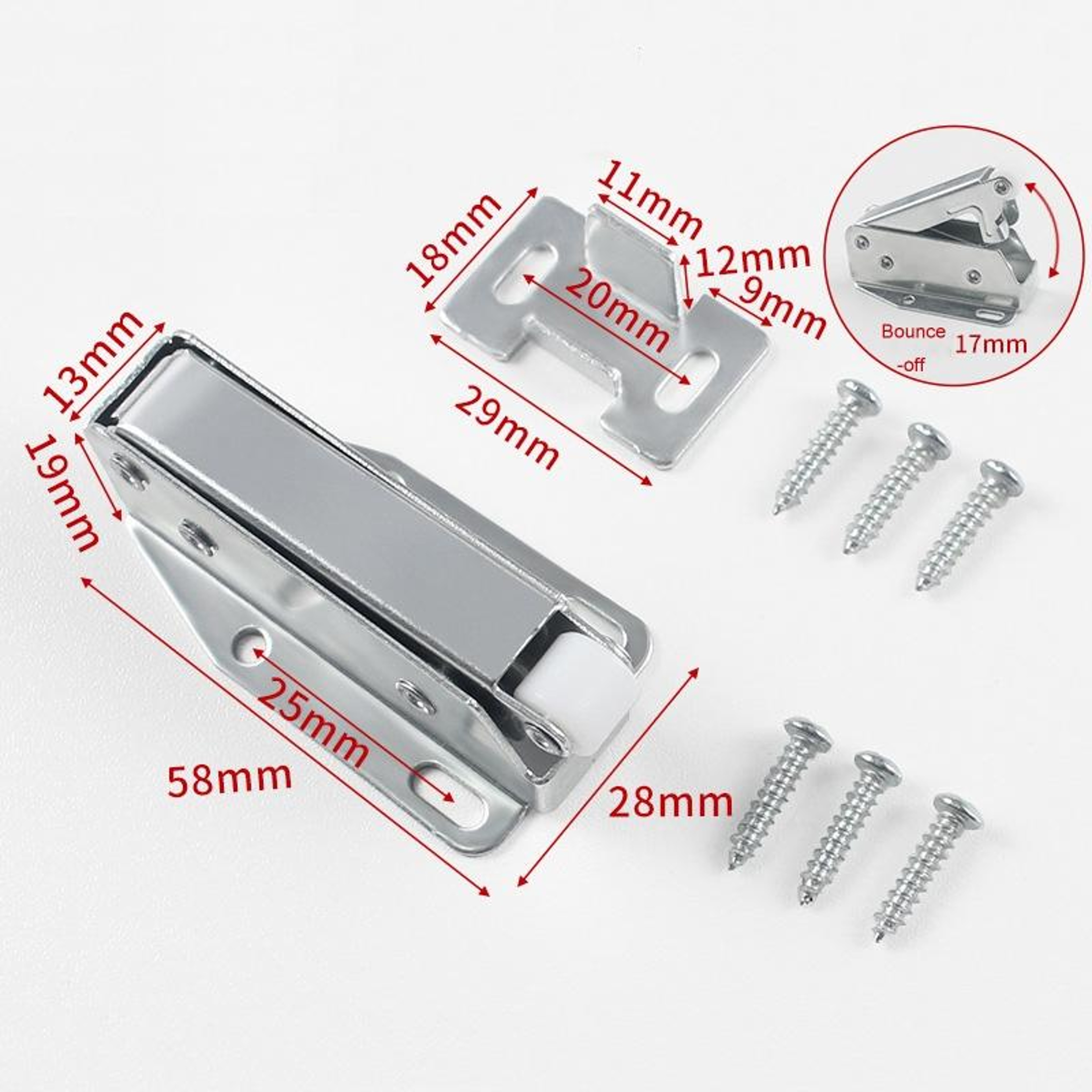 Magnetic Push To Open Cabinet Door Latch Set Heavy Duty Cabinet Door Latch Rebounder 5