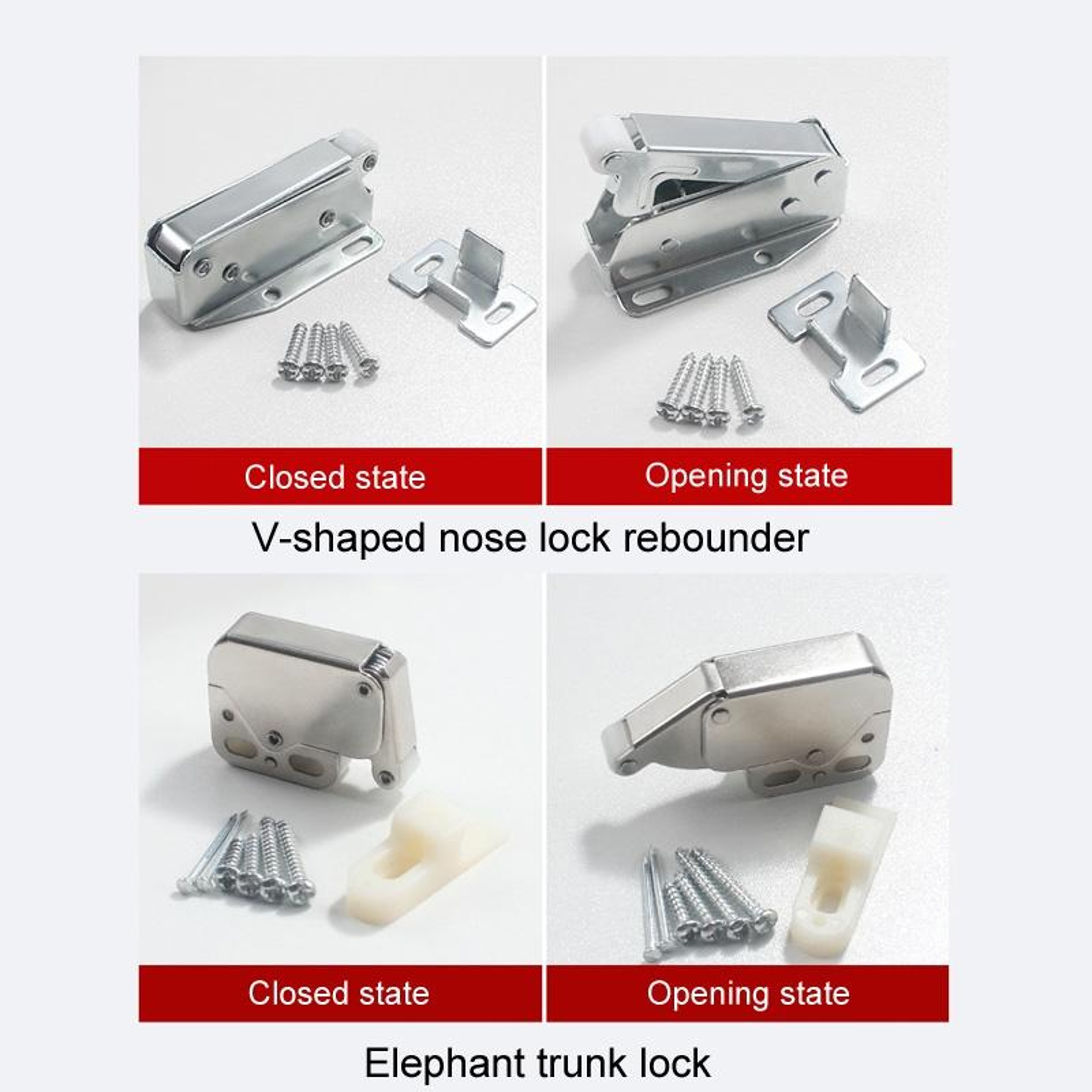 Magnetic Push To Open Cabinet Door Latch Set Heavy Duty Cabinet Door Latch Rebounder 4