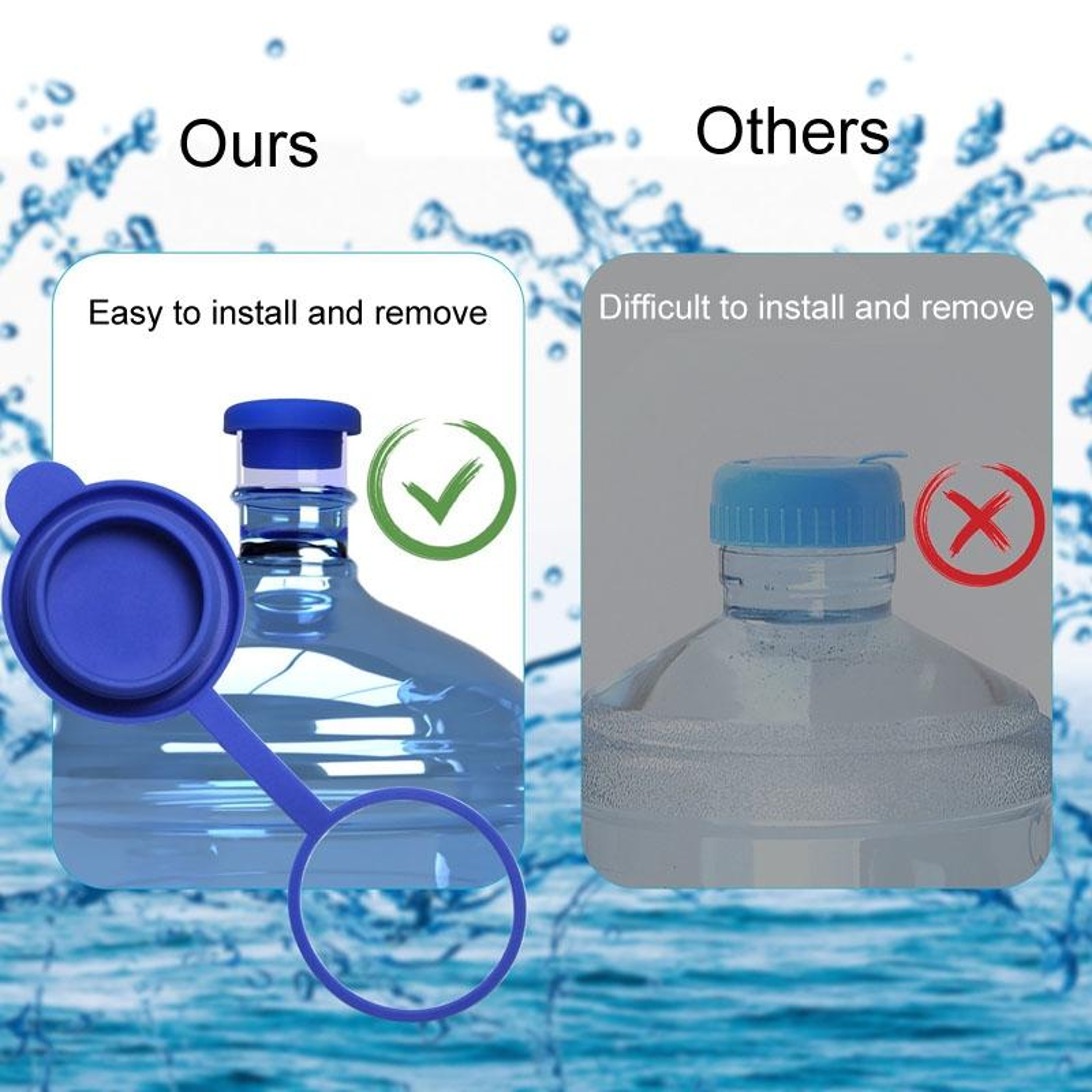 5 Pack Leakproof Silicone Water Jug Caps For Water Dispensers  Bottled Water 2