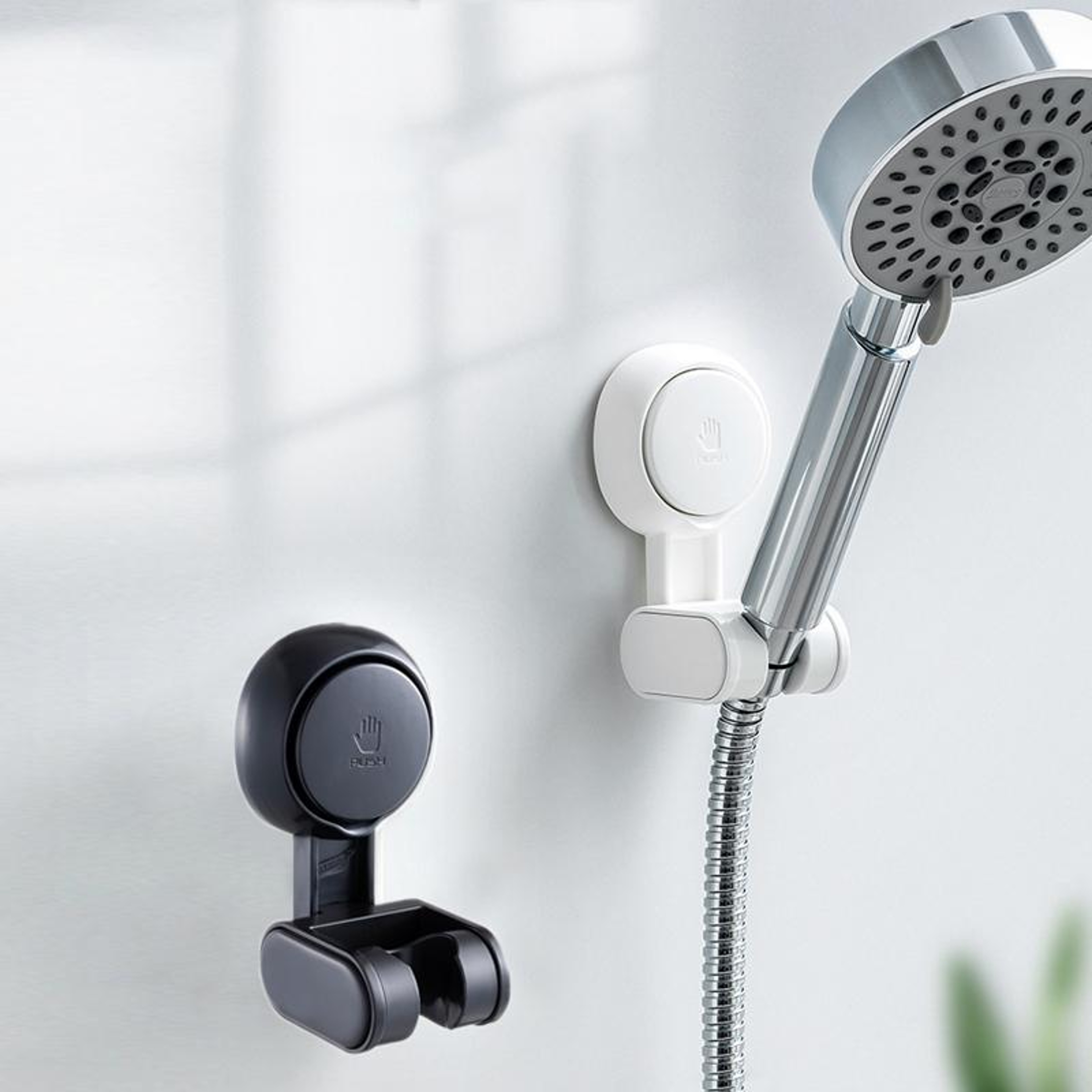 Adjustable Suction Cup Shower Head Holder Wall Mount No Drill Bracket 0