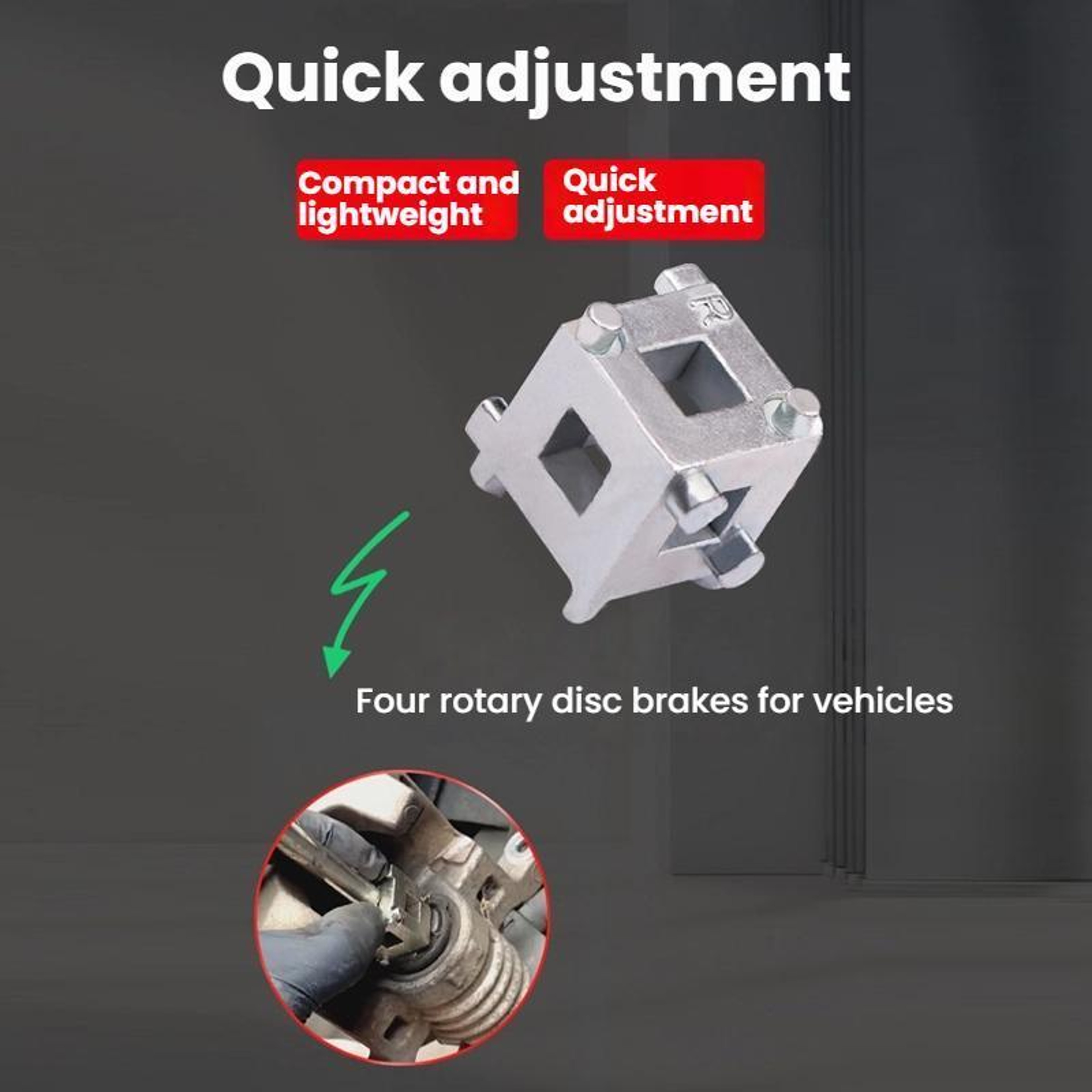 Professional Brake Piston Tool For Disc Brake Pad Replacement With 38 Drive 6