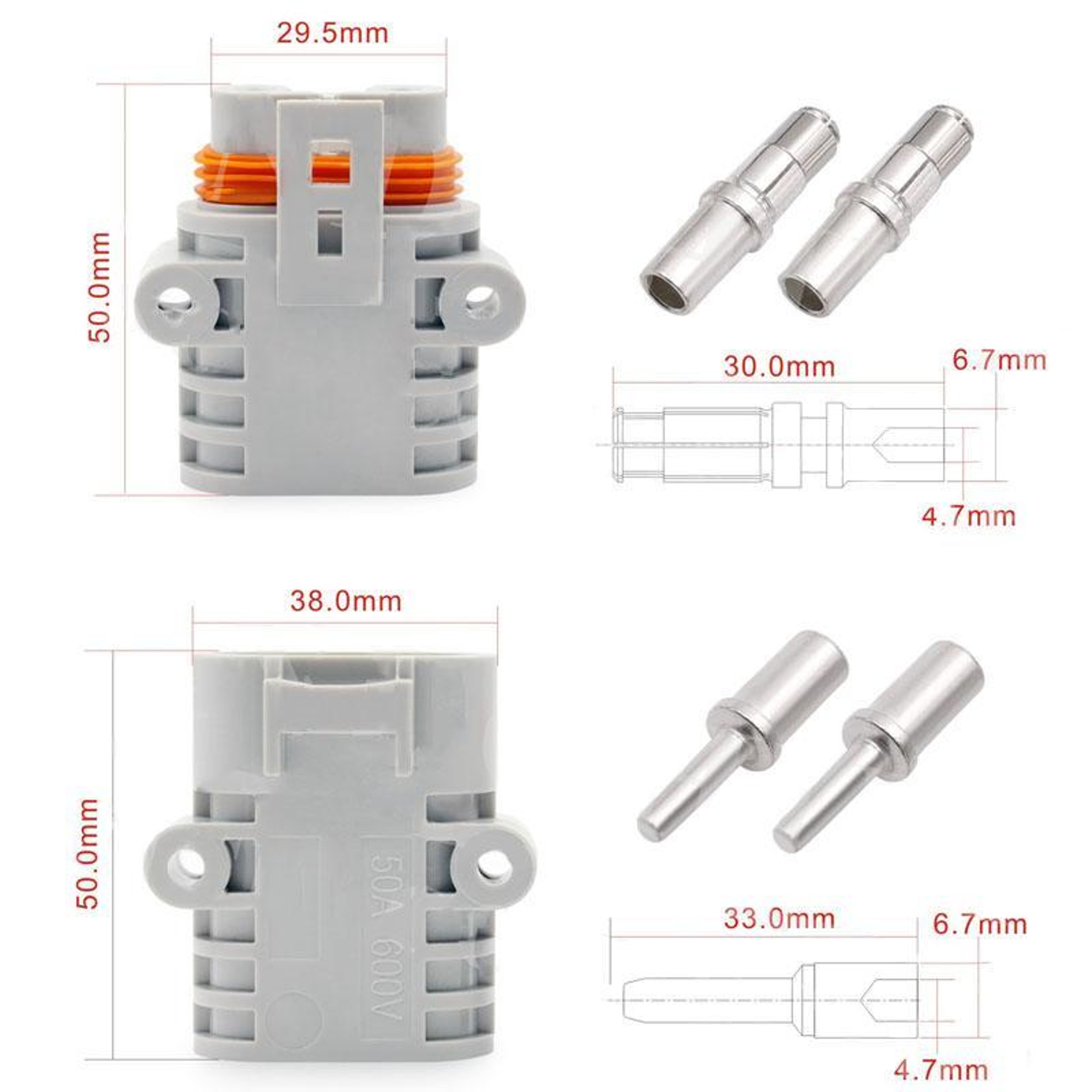 Anderson 50A Waterproof Automotive Power Connector For Air Conditioners 3