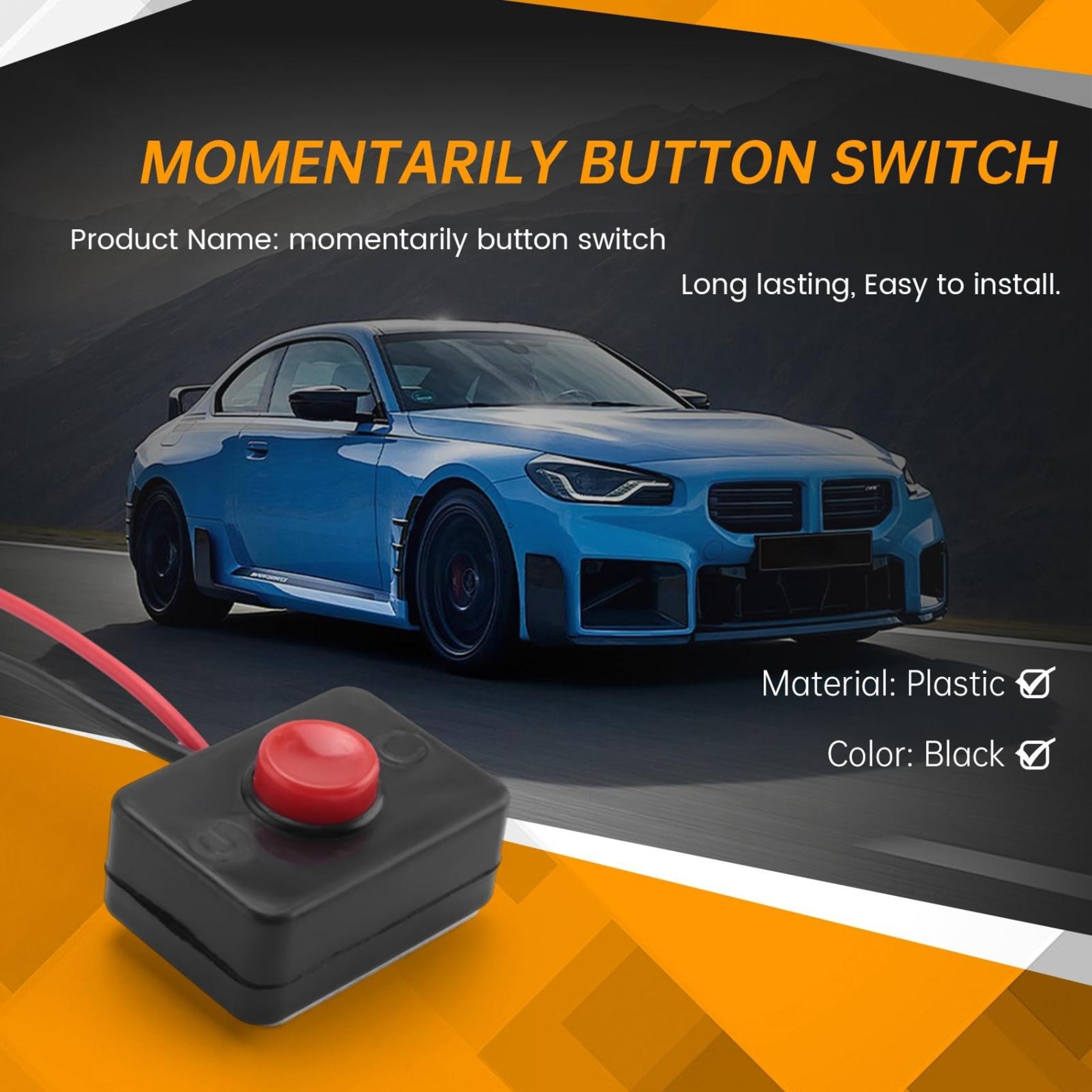 Universal Car Horn Push Button Switch Kit 4 Pack Surface Mount Momentary Control Buttons 4