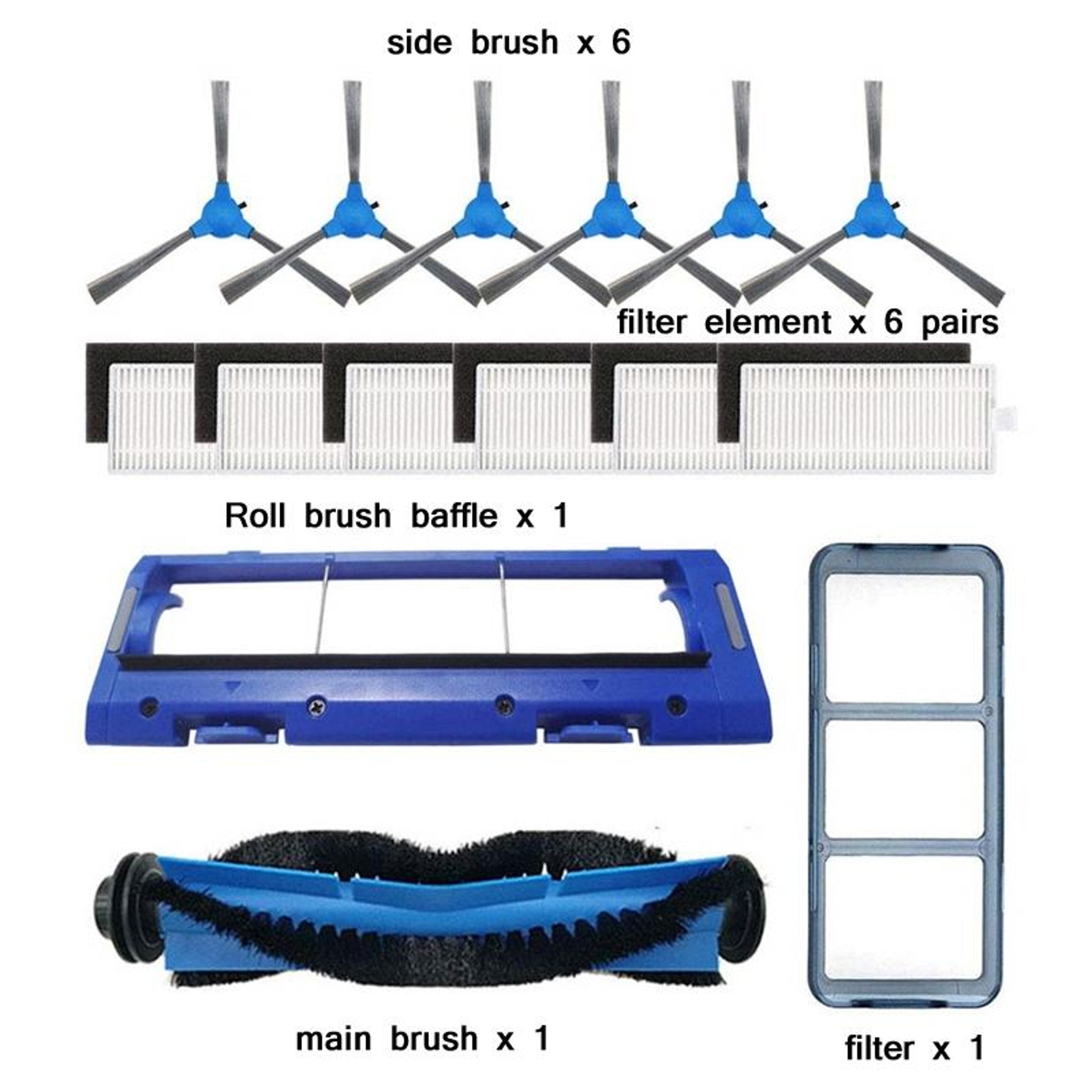 15 Piece Eufy RoboVac Replacement Parts Kit With Filters And Brushes For 11S 30 30C 15C 3