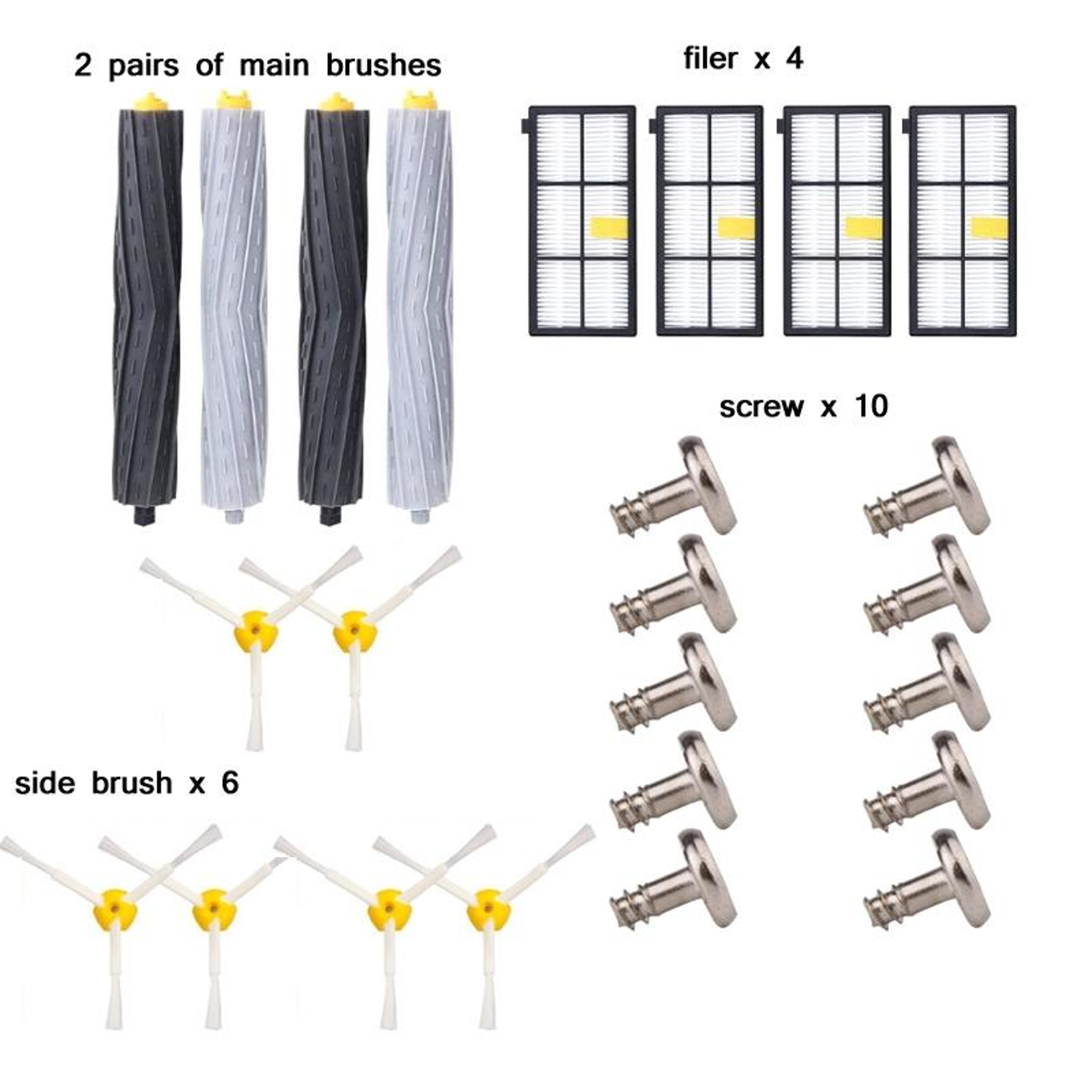 22 Piece Roomba 800 Series Replacement Kit With Brushes Filters And Side Brushes For IRobot Roomba  4