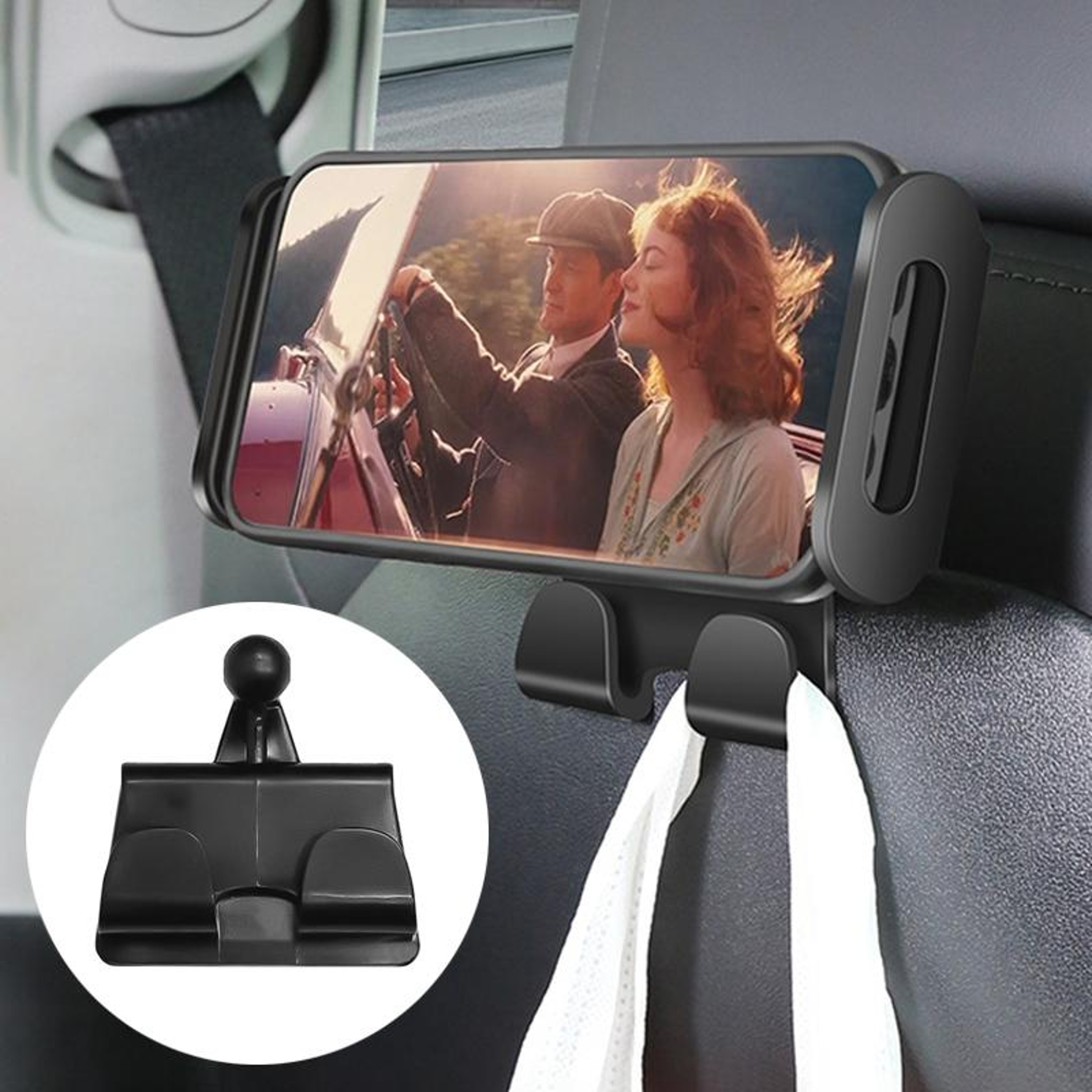 Rear Seat Phone Tablet Holder With 360 Degree Rotating Phone Bracket 7