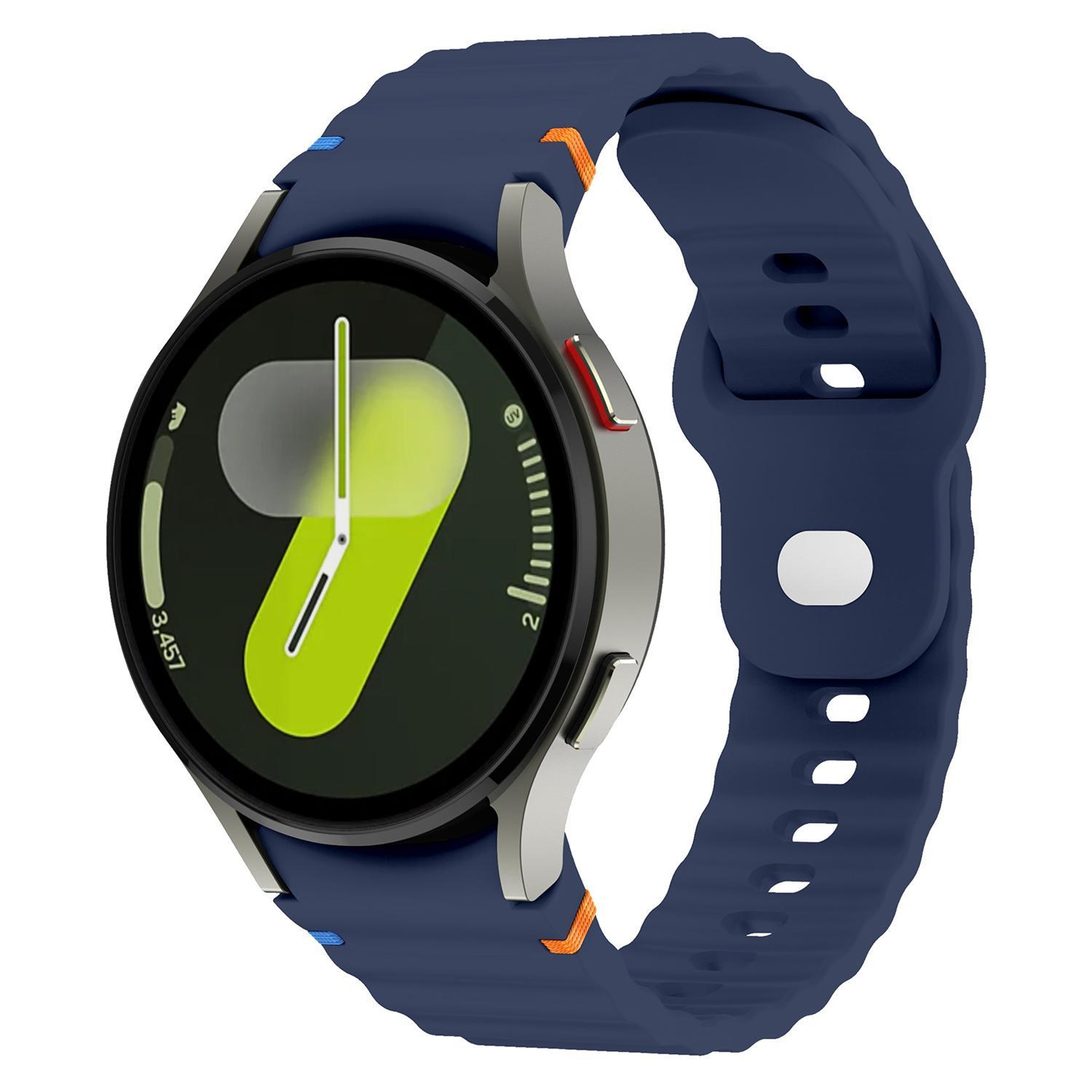 Samsung Galaxy Watch 7 Band 20mm Silicone Watch Strap With Wavy Grain Reverse Buckle 0