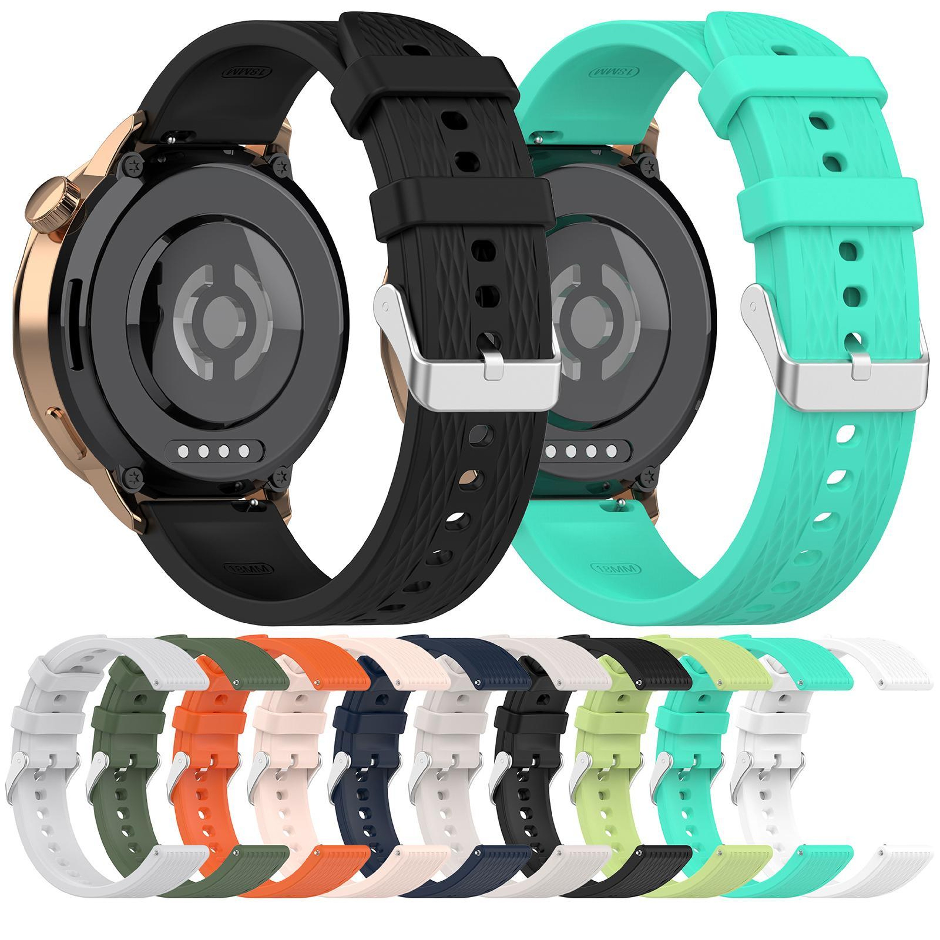 Rhombic Texture Silicone Watch Band For OnePlus Watch 3 43mm Band With Quick Release Buckle 5