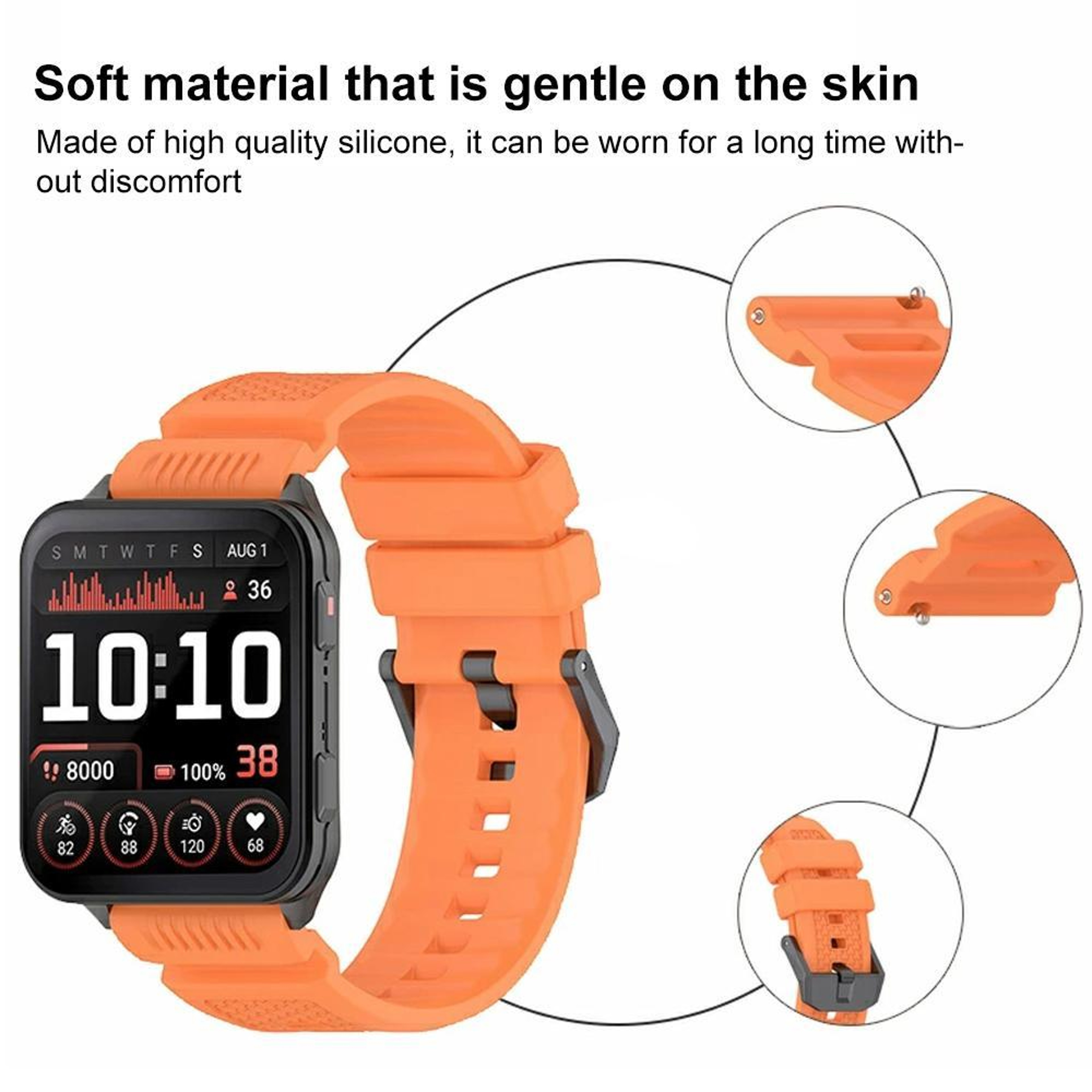 Garmin Venu X1 Band Soft Silicone Watch Band Adjustable Replacement Watch Strap 4