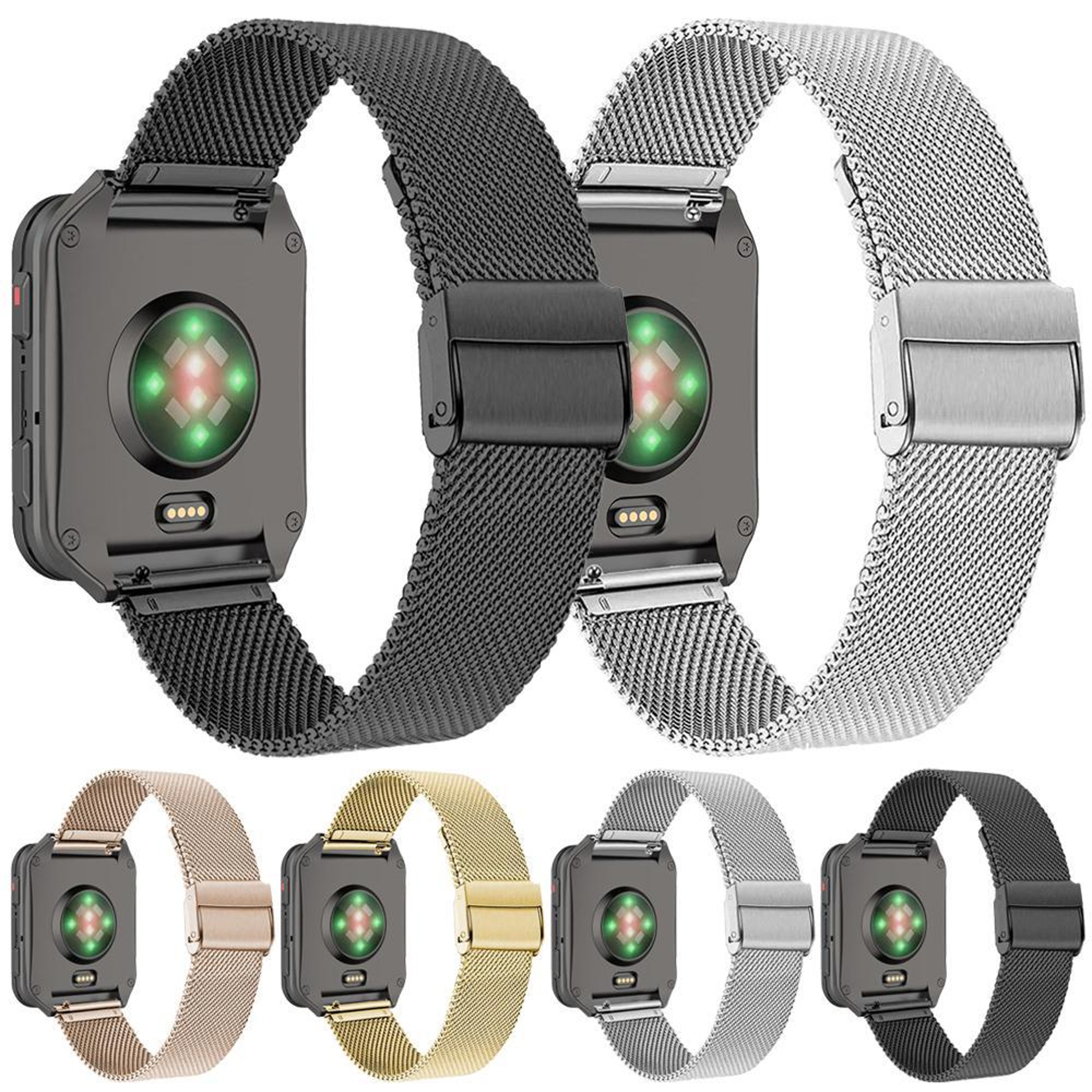 Garmin Venu X1 Milanese Watch Band Double Buckle Stainless Steel Watch Strap Adjustable Replacement 1
