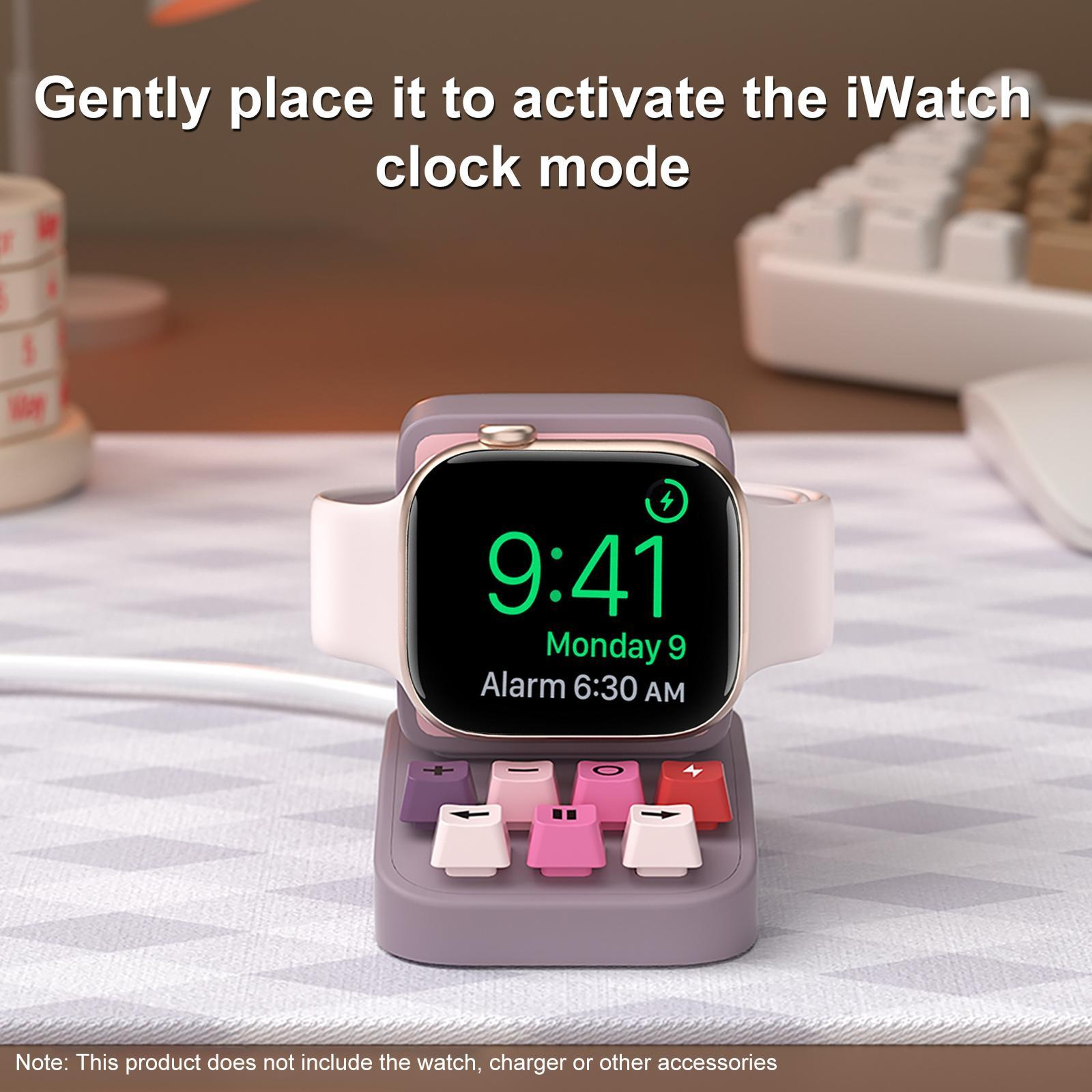 XDcase Apple Watch Charging Stand Retro Typewriter Apple Watch Dock Silicone Holder 4
