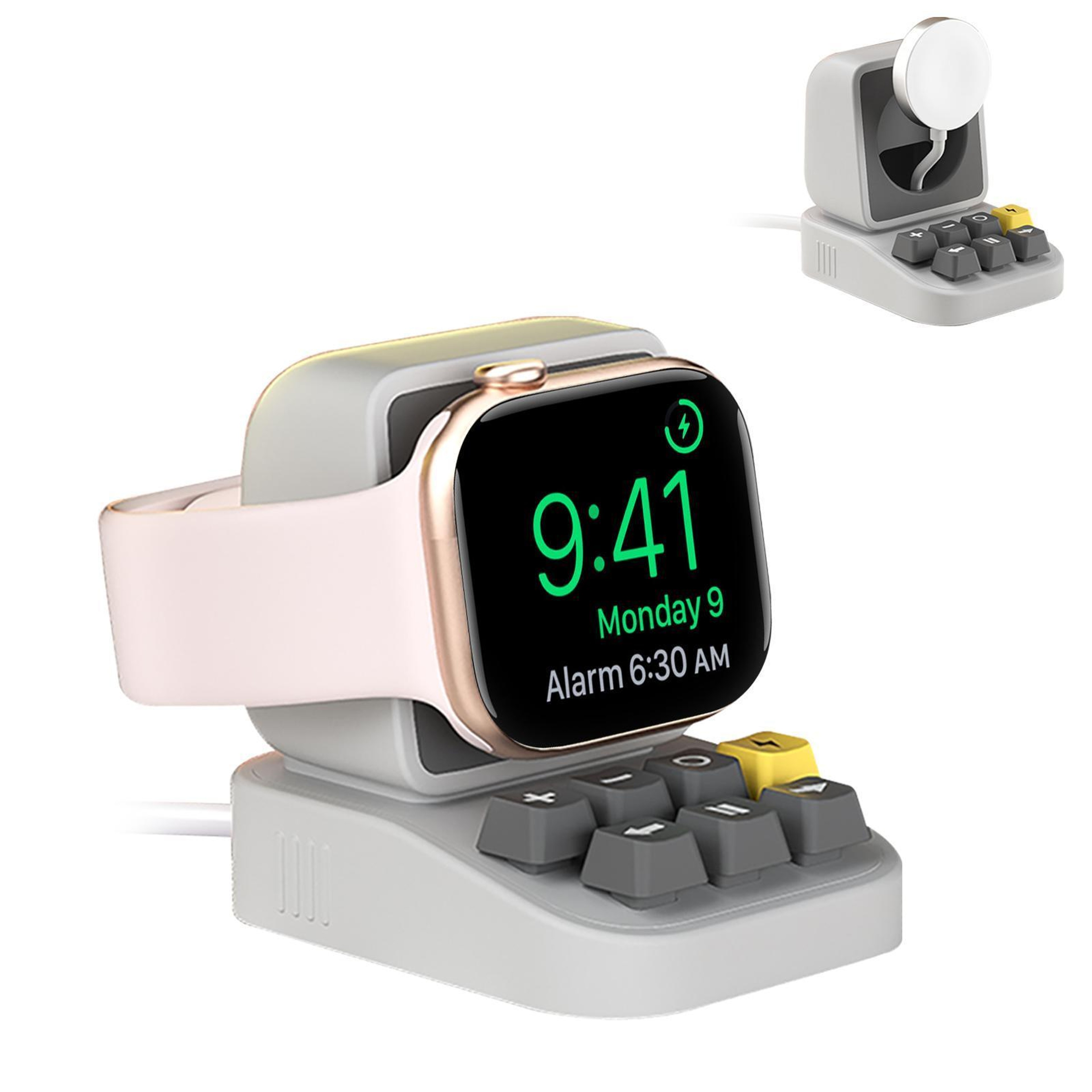 XDcase Apple Watch Charging Stand Retro Typewriter Apple Watch Dock Silicone Holder 11