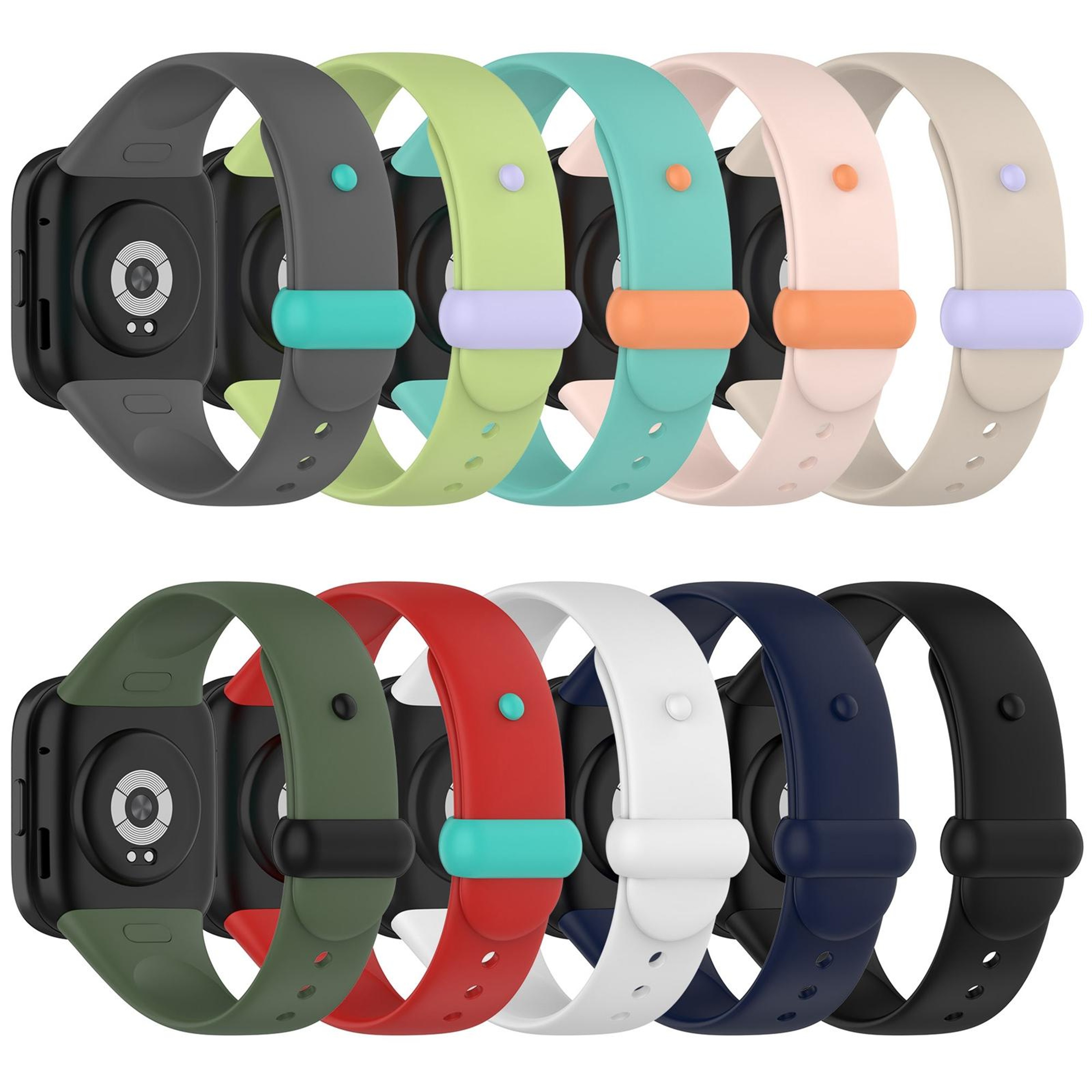 Redmi Watch 3 Silicone Watch Strap Soft Adjustable Replacement Watch Band 4