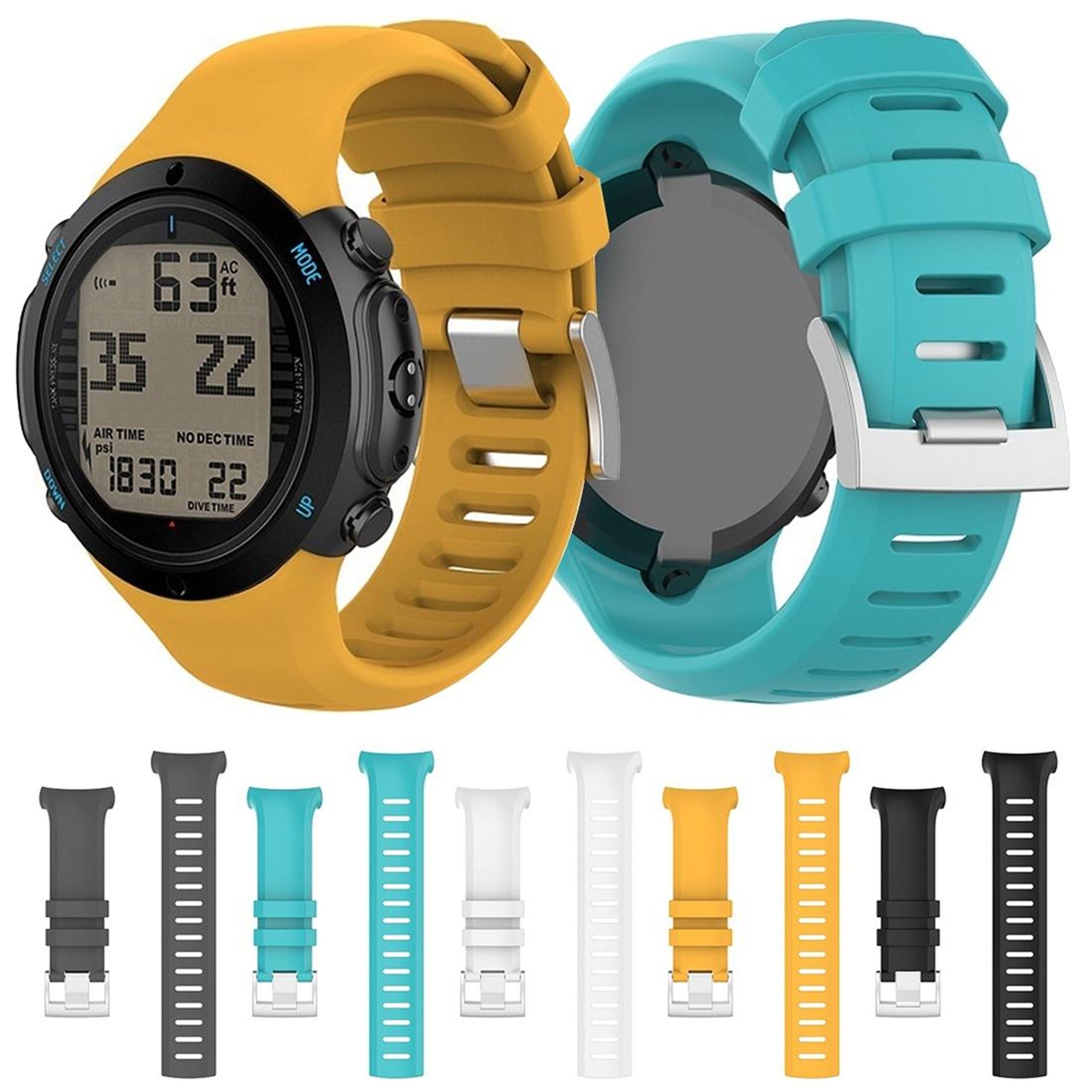 Suunto D6i Silicone Watch Strap Comfortable Replacement Watch Band For Everyday Wear 6
