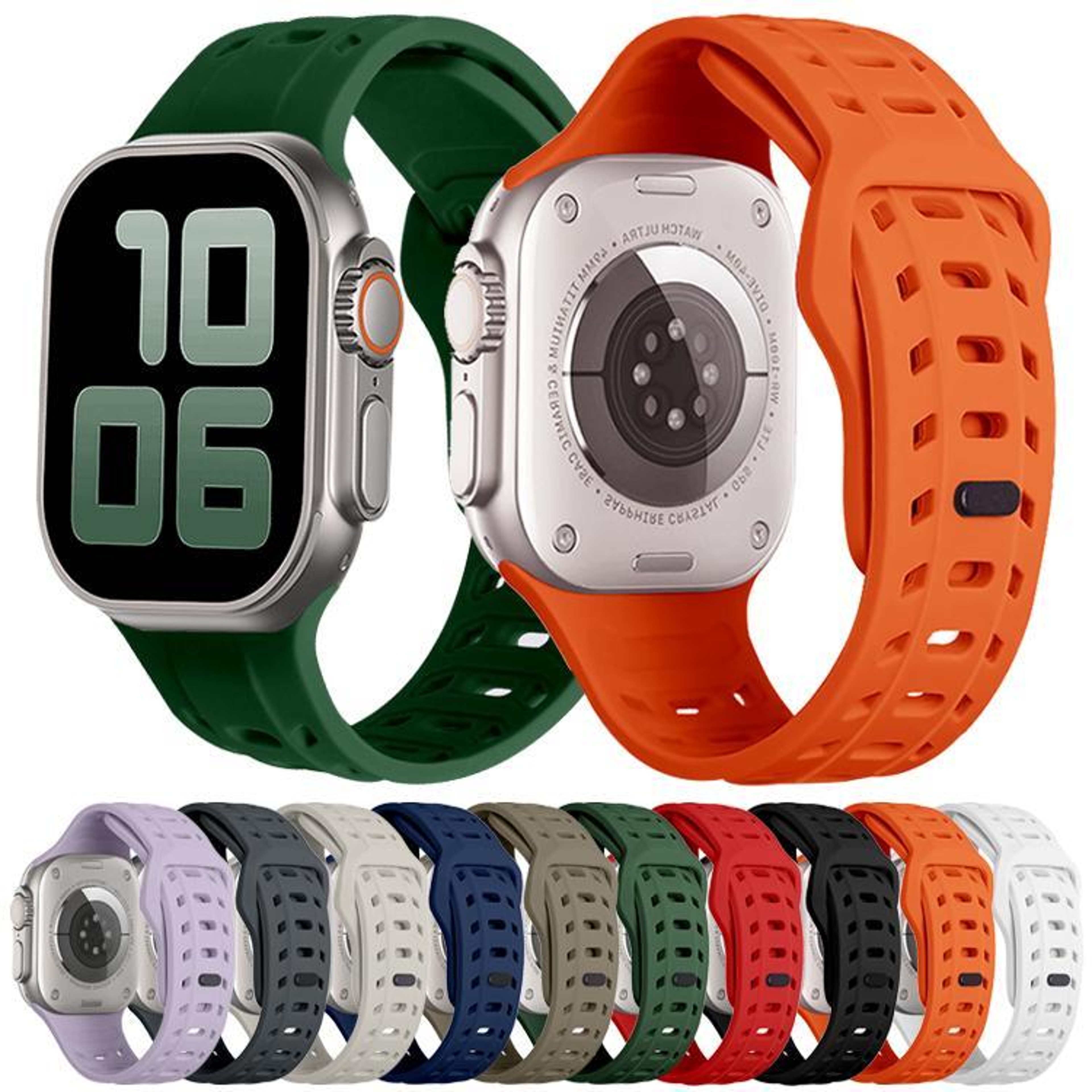 Shark Texture Silicone Sport Watch Band For Apple Watch Waterproof Replacement Strap 1