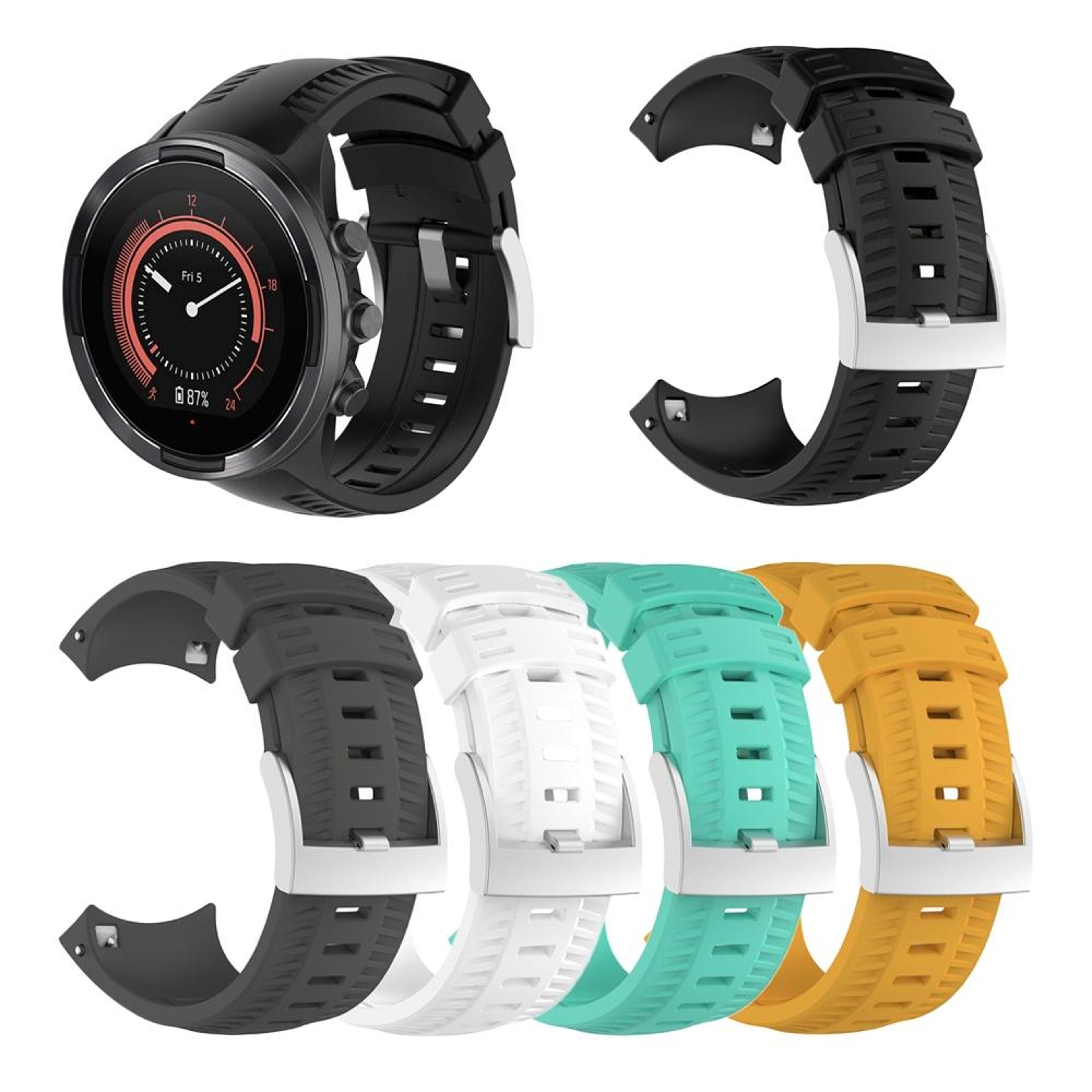 Suunto 9 Silicone Watch Strap Adjustable Replacement Watch Band For Everyday Comfort 3