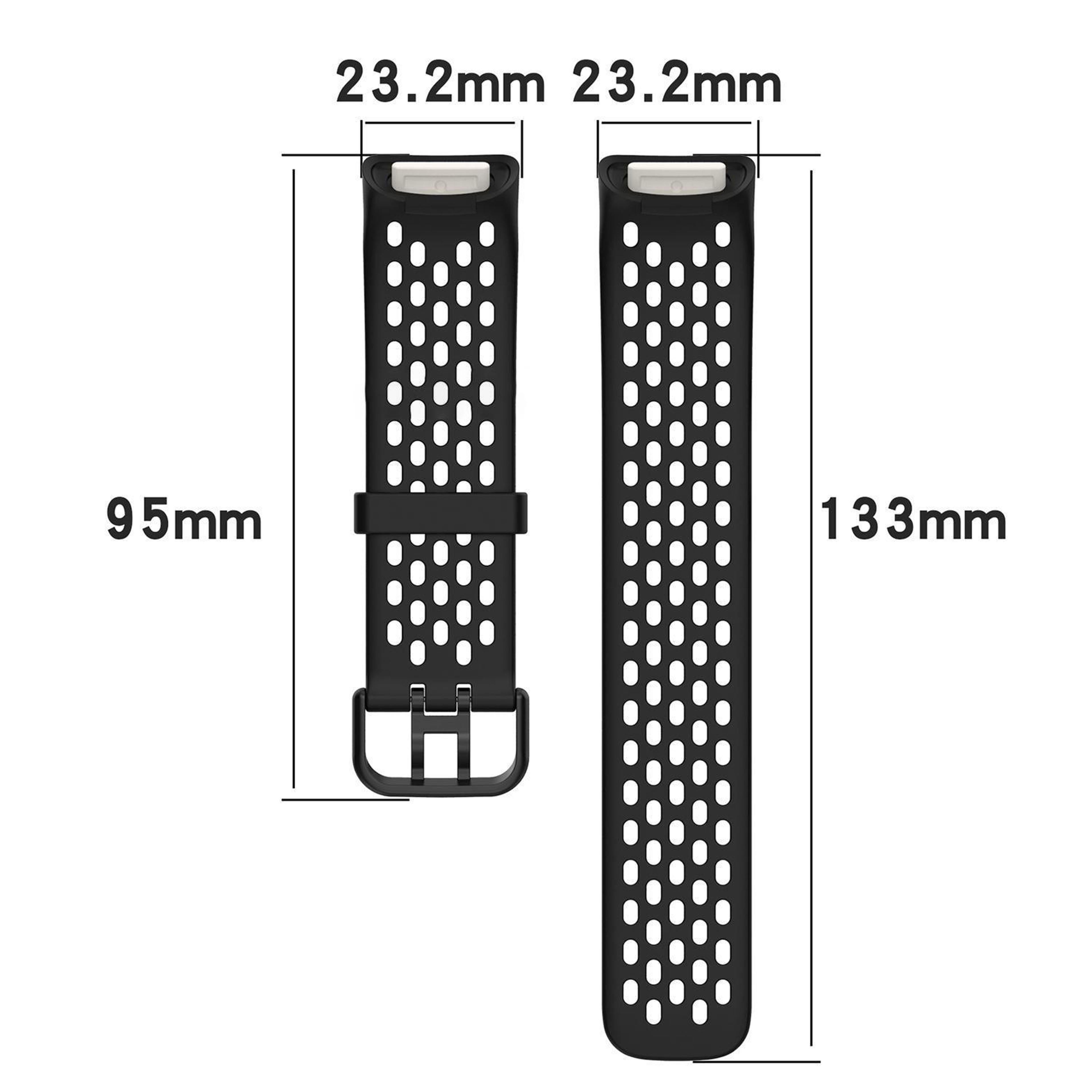 Breathable Silicone Watch Band For Fitbit Charge 6  Charge 5 Adjustable Replacement Strap 12