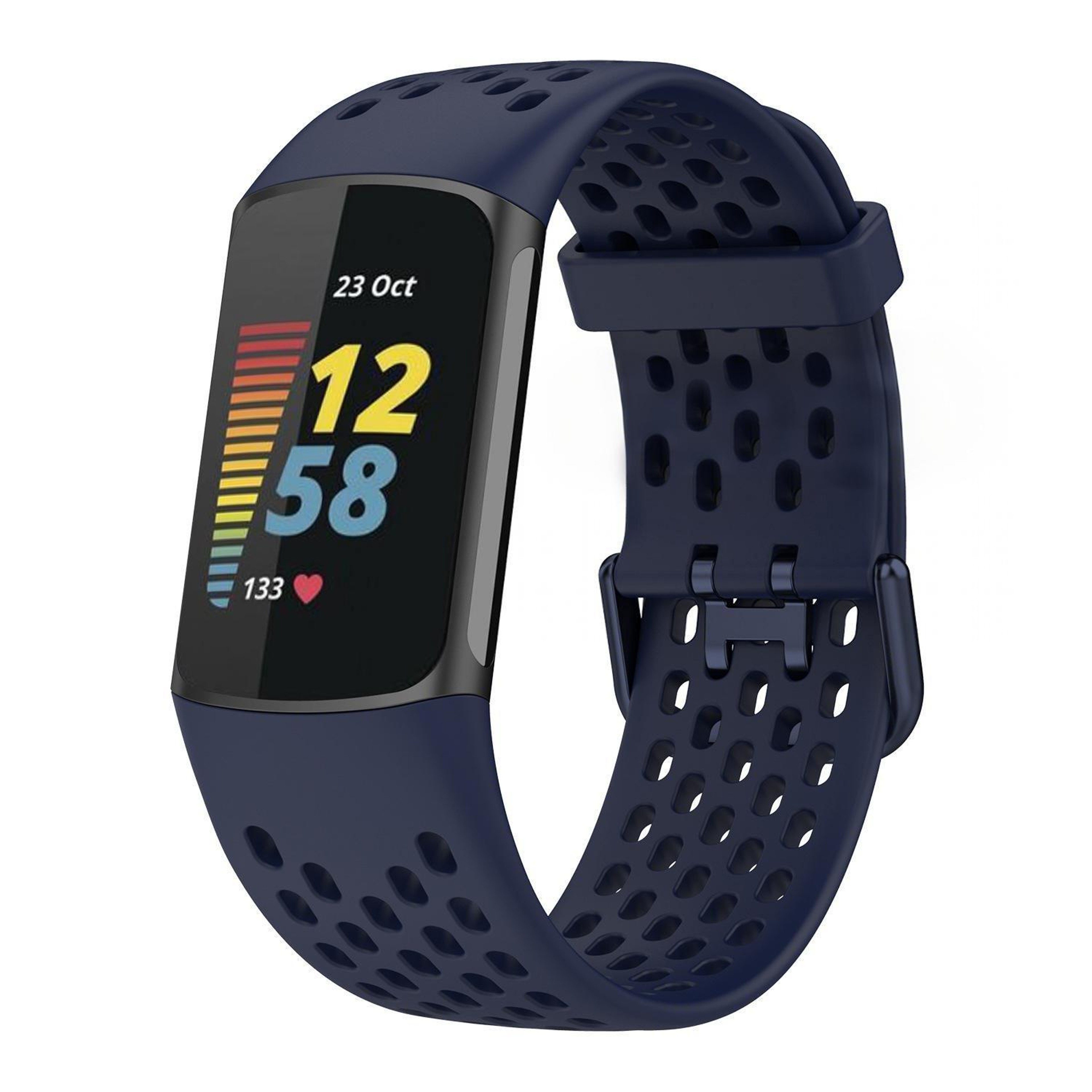 Breathable Silicone Watch Band For Fitbit Charge 6  Charge 5 Adjustable Replacement Strap 17
