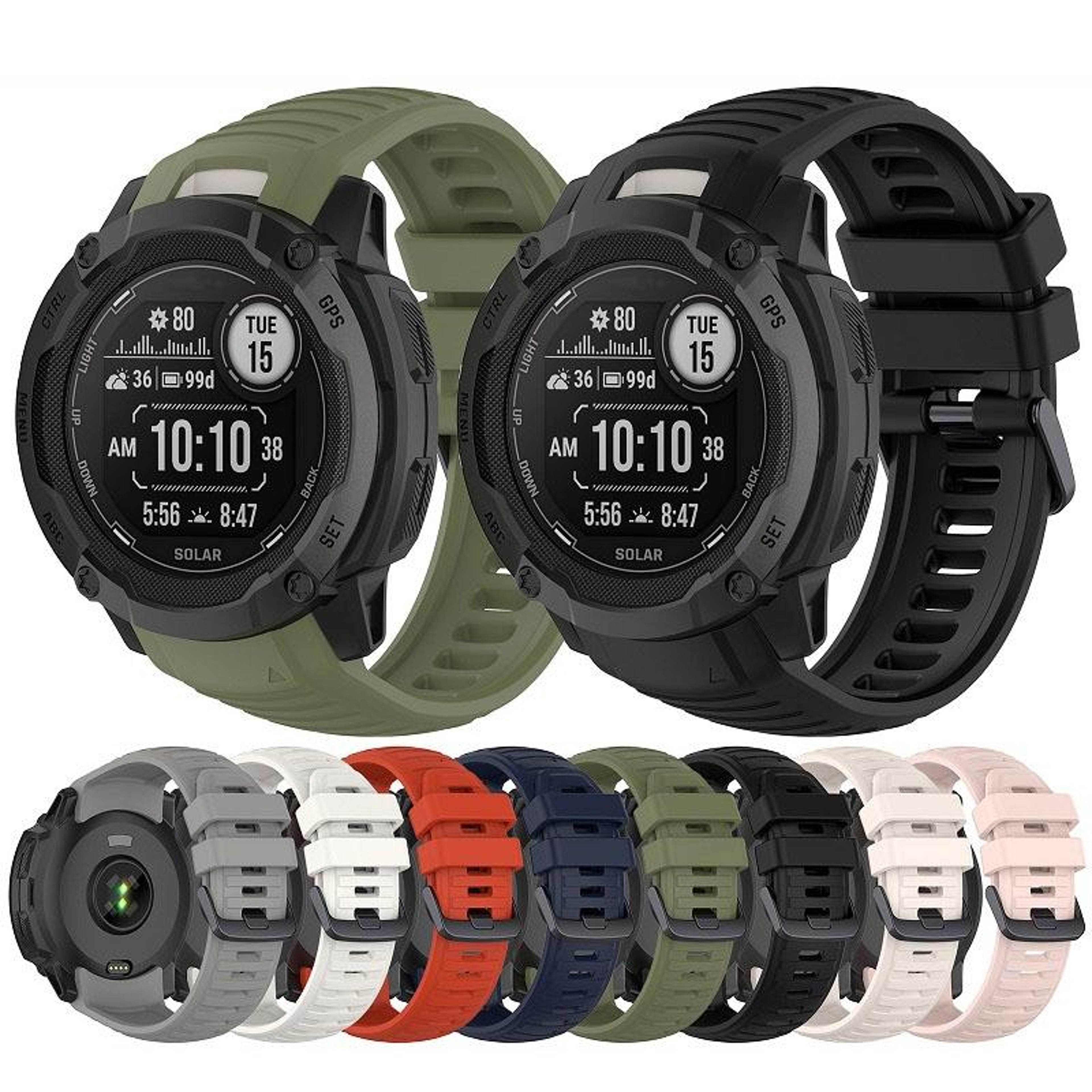 Garmin Instinct 2X Band Soft Silicone Watch Strap With Tool Replacement 3