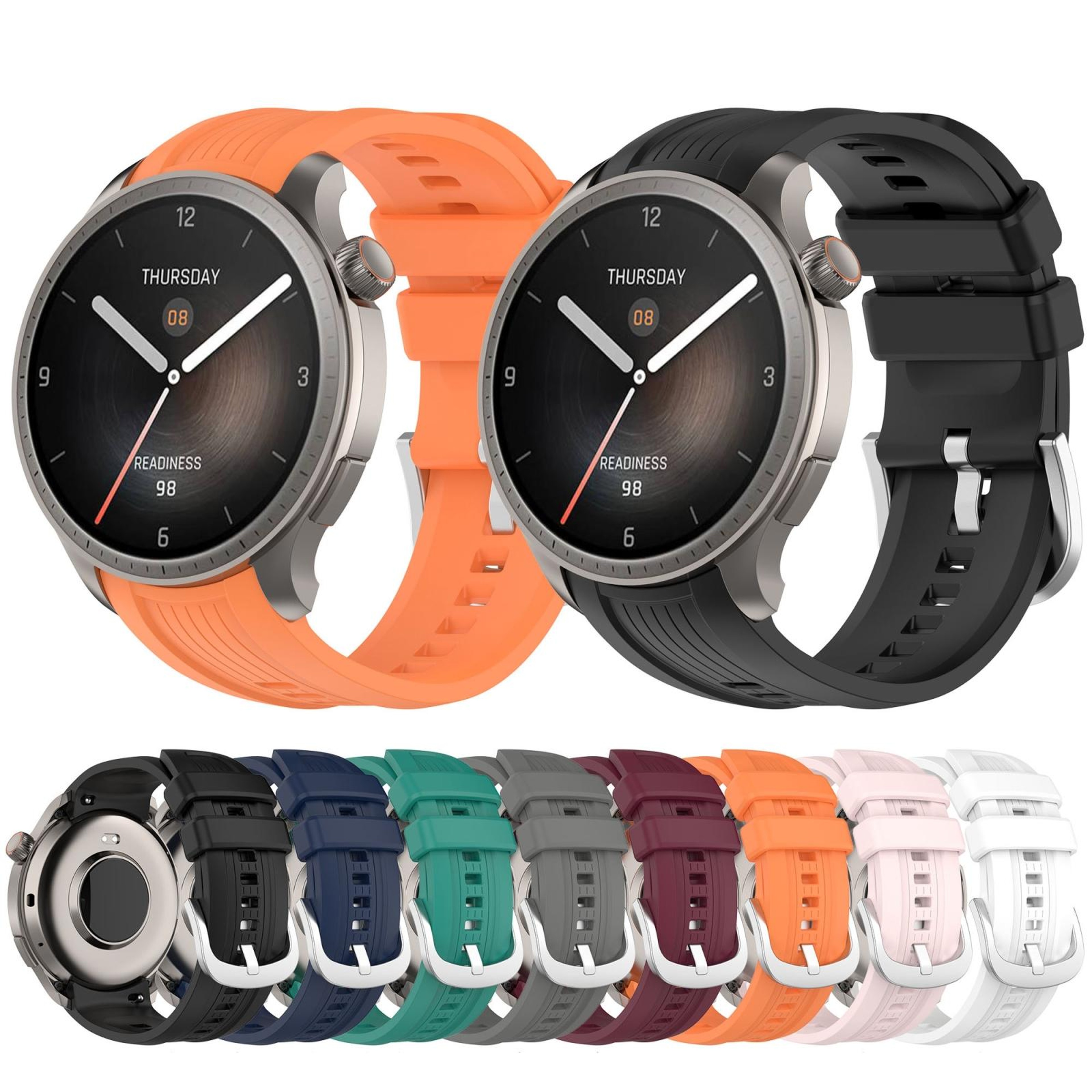 Amazfit Balance Silicone Watch Band With Vertical Texture Waterproof Replacement Strap 4