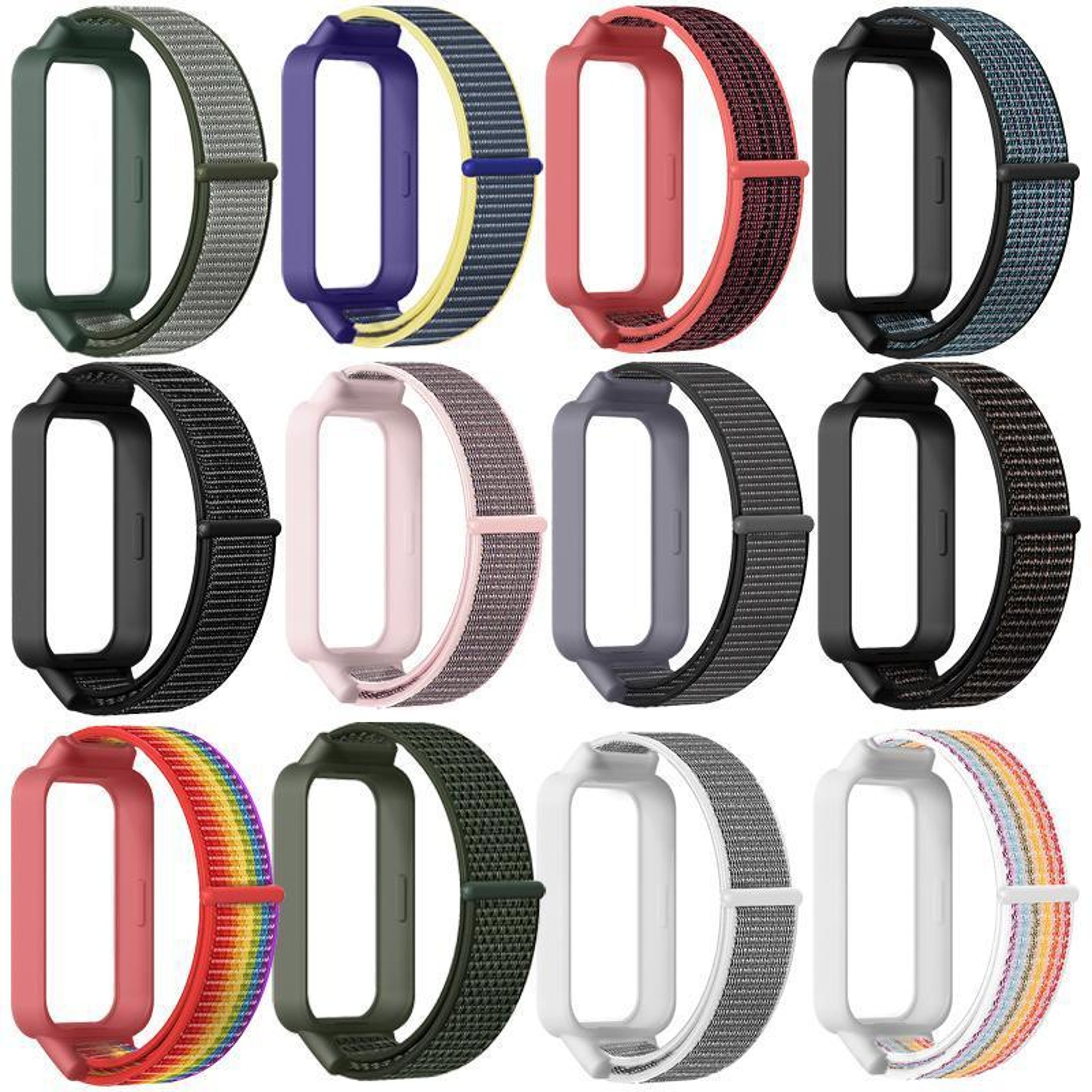 XDfind Xiaomi Smart Band 9 Active Band Nylon Watch Band With Protective Cover For Redmi Band 3 3