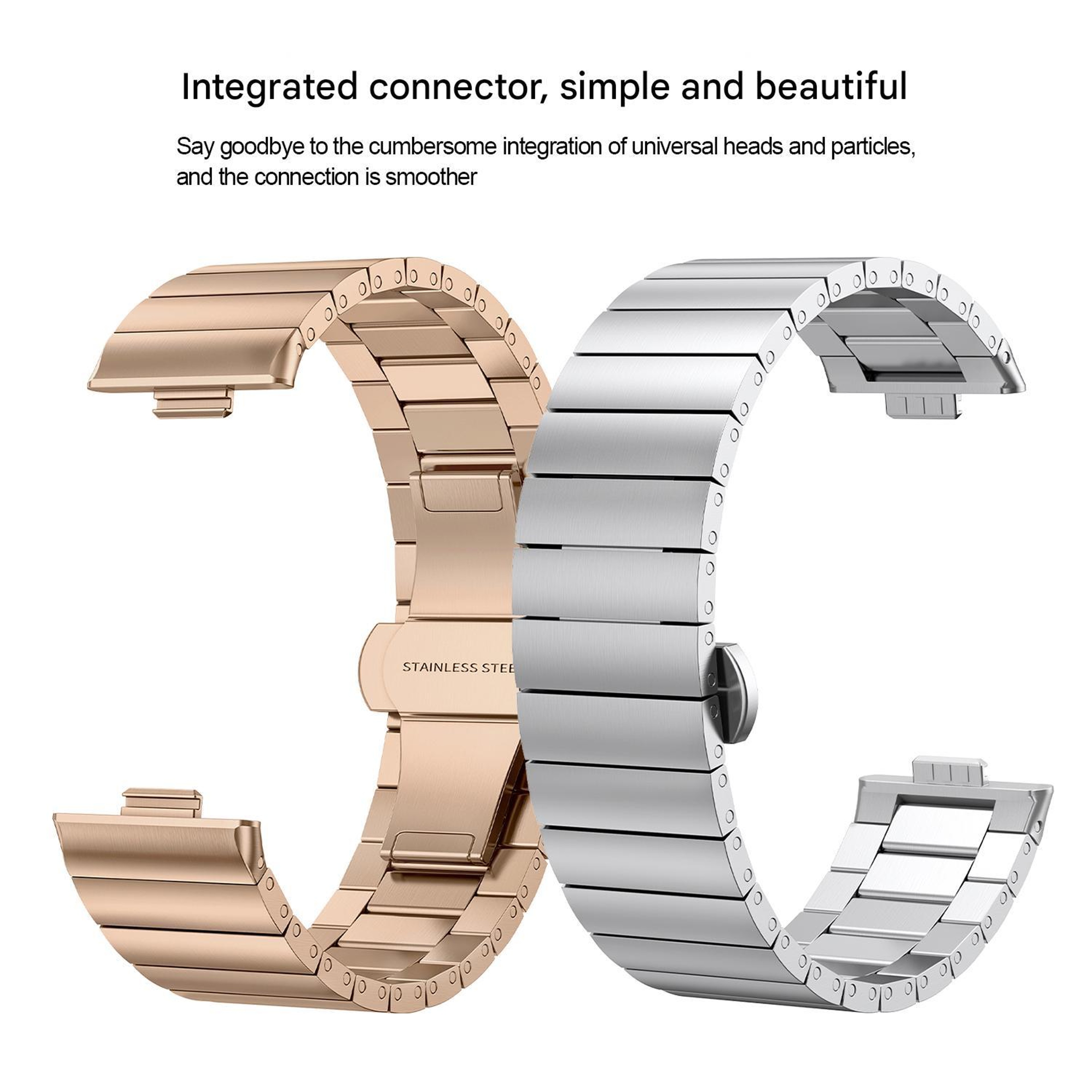 Huawei Watch Fit 5 Band Stainless Steel Bamboo Style Replacement Watch Band For Watch Fit 5 Pro 4 4 5