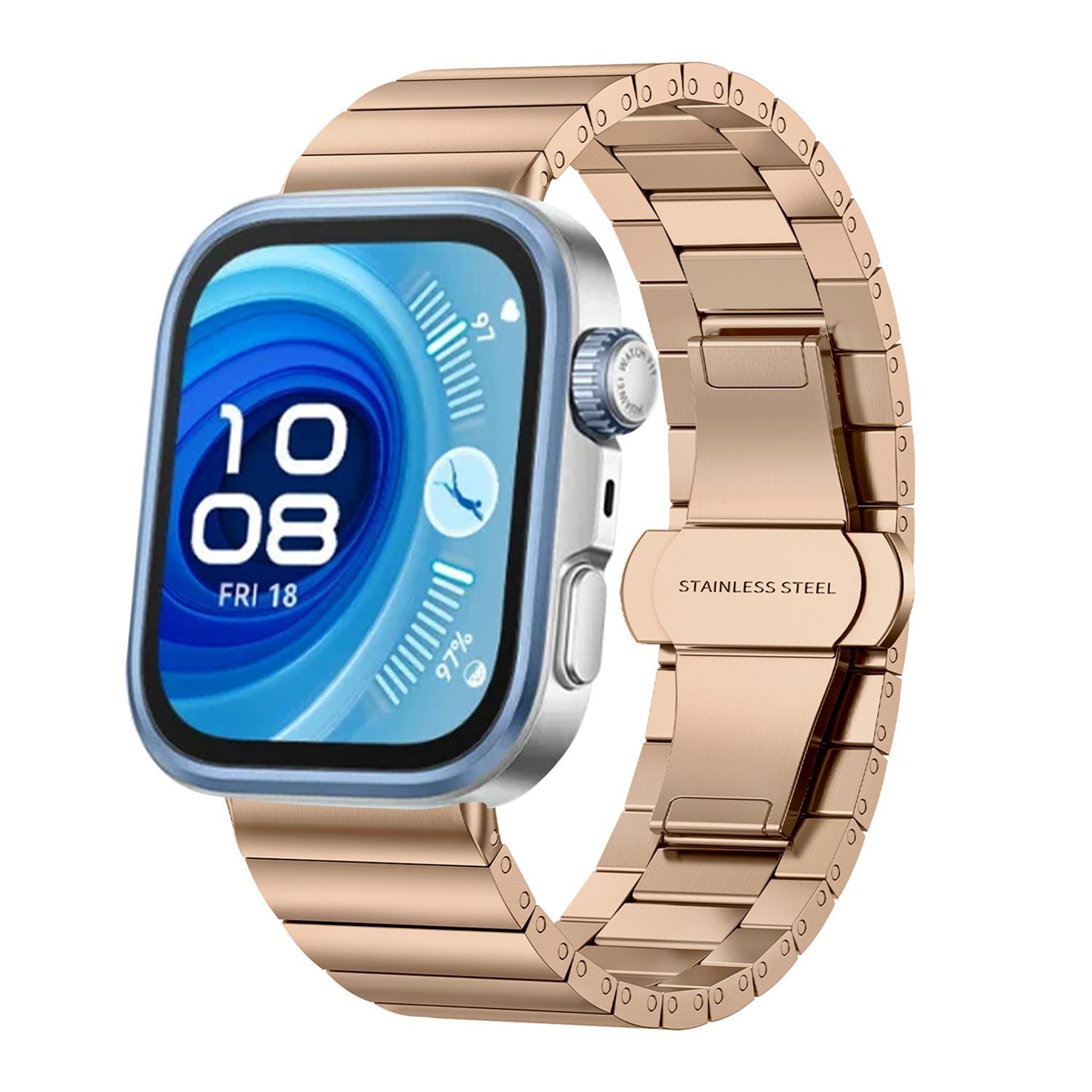 Huawei Watch Fit 5 Band Stainless Steel Bamboo Style Replacement Watch Band For Watch Fit 5 Pro 4 4 2