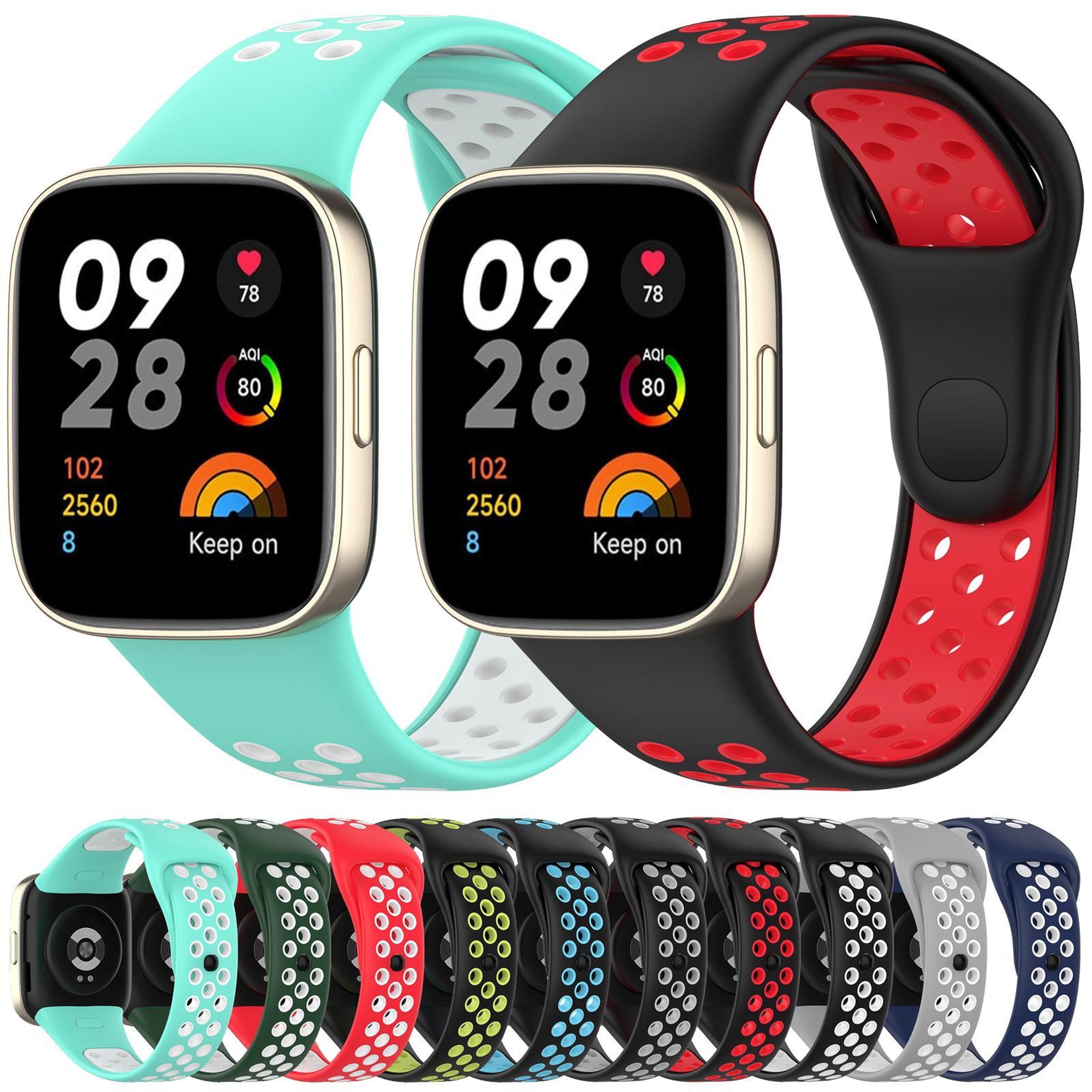 Redmi Watch 3 Silicone Watch Band Two Color Sports Watch Strap With Secure Press Button 4