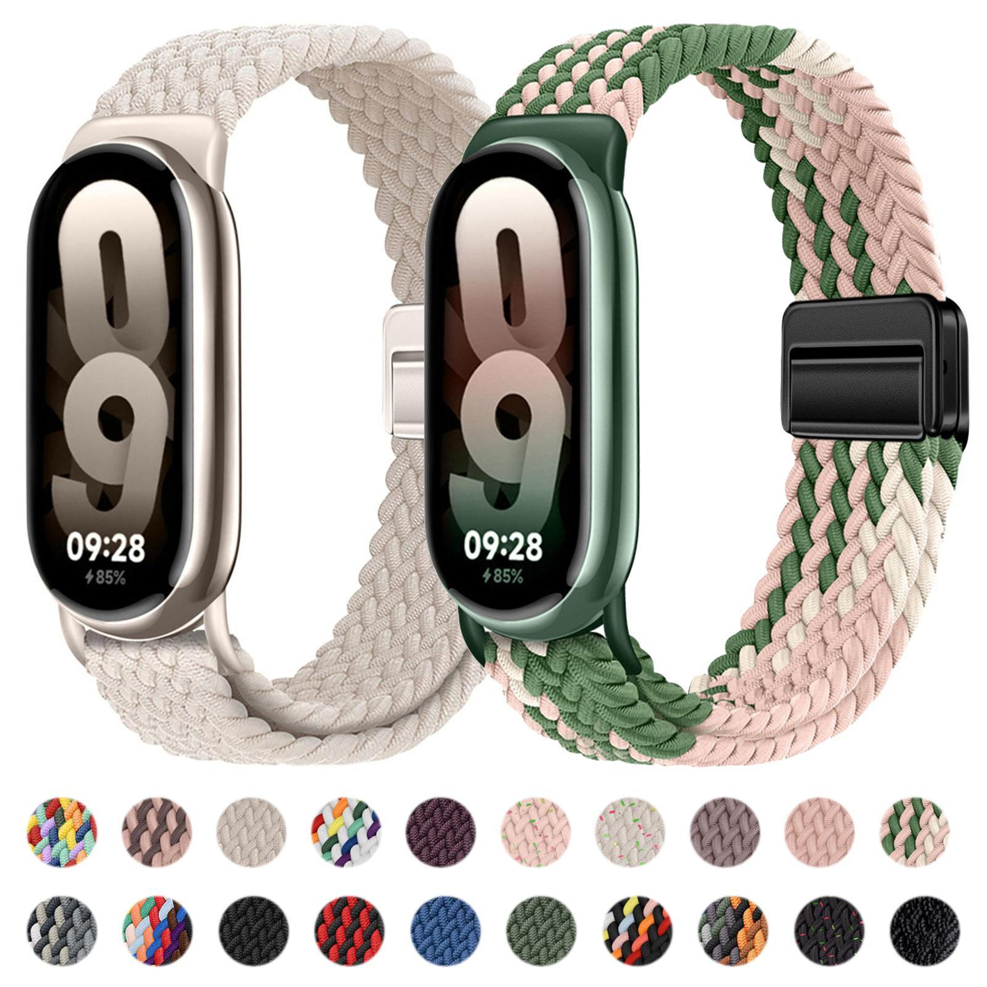 Xiaomi Smart Band 10 9 8 Braided Nylon Watch Band With Magnetic Buckle Adjustable Replacement Strap 1