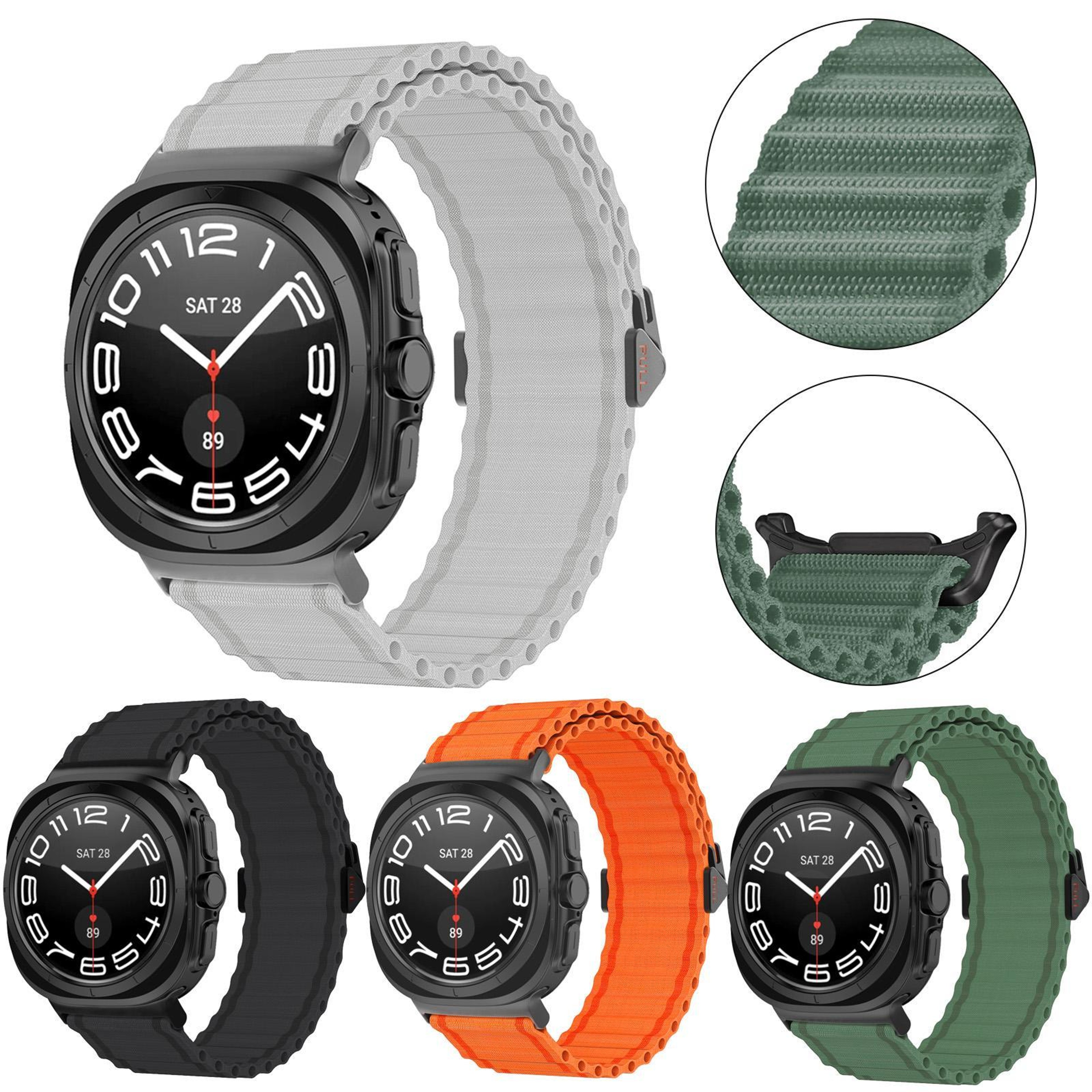 Samsung Galaxy Watch Ultra 47mm Ocean Loop Watch Band Braided Nylon Watch Strap 5