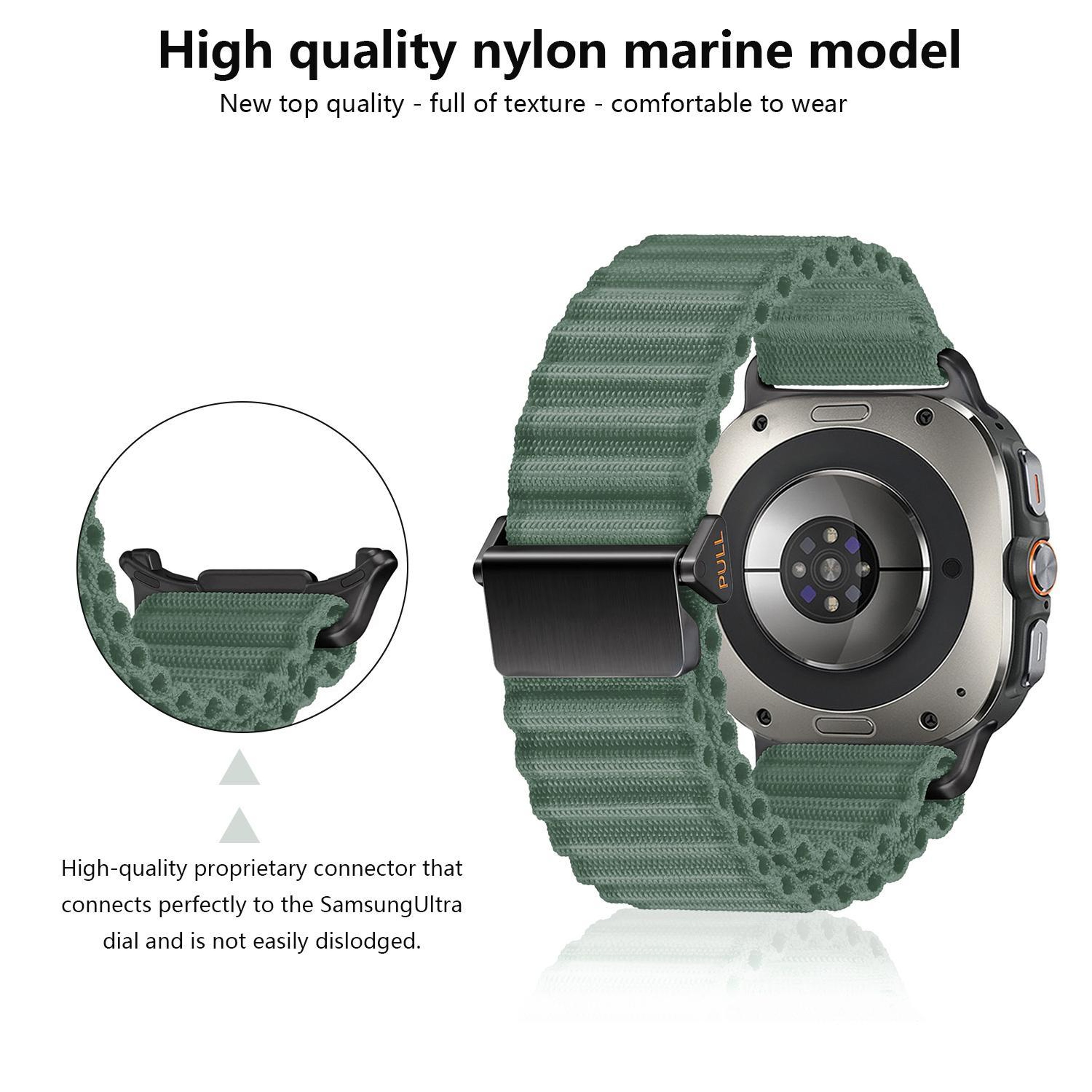 Samsung Galaxy Watch Ultra 47mm Ocean Loop Watch Band Braided Nylon Watch Strap 7
