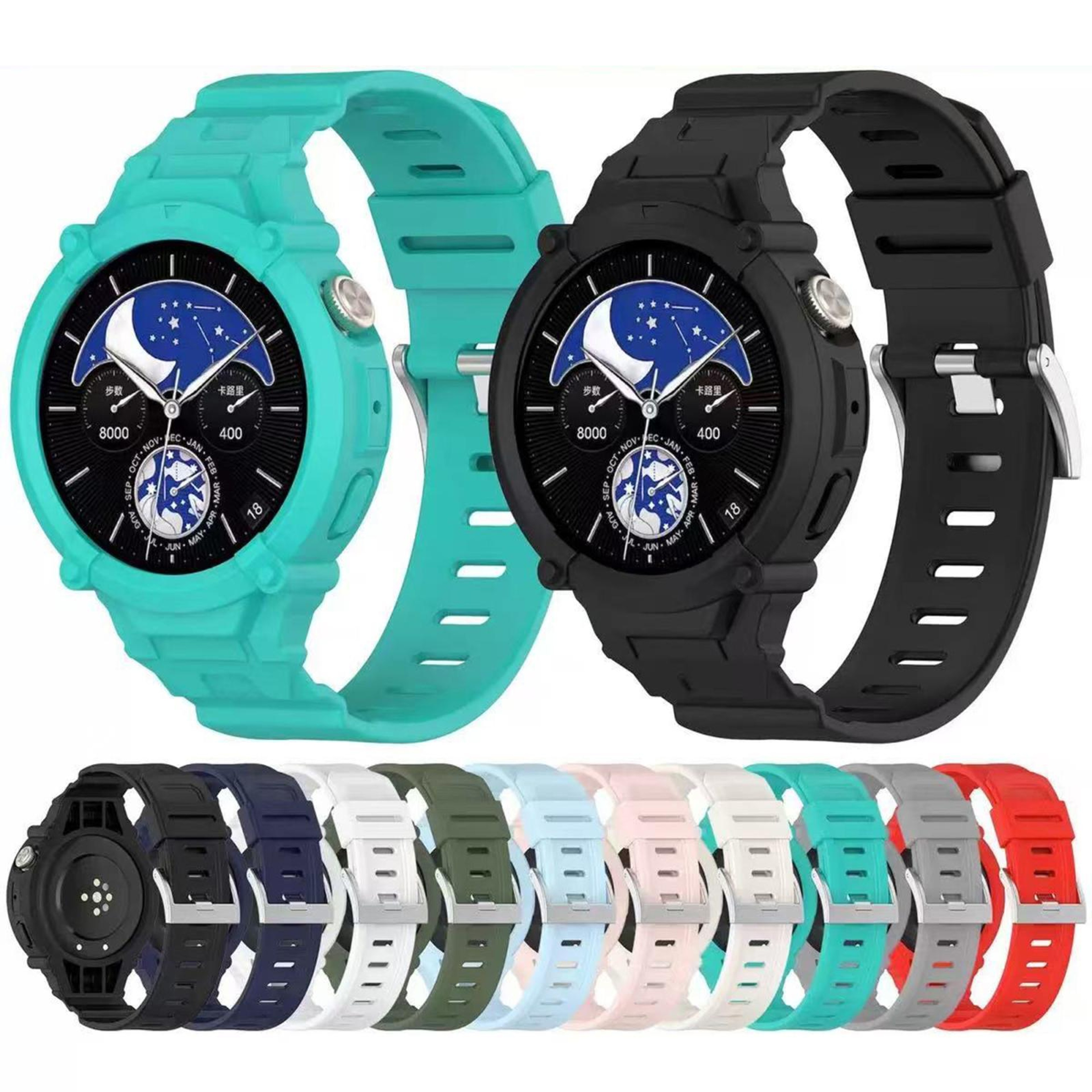 vivo Watch 5 Watch 3 Silicone Watch Band with Integrated Watch Case Protective Strap – view 5